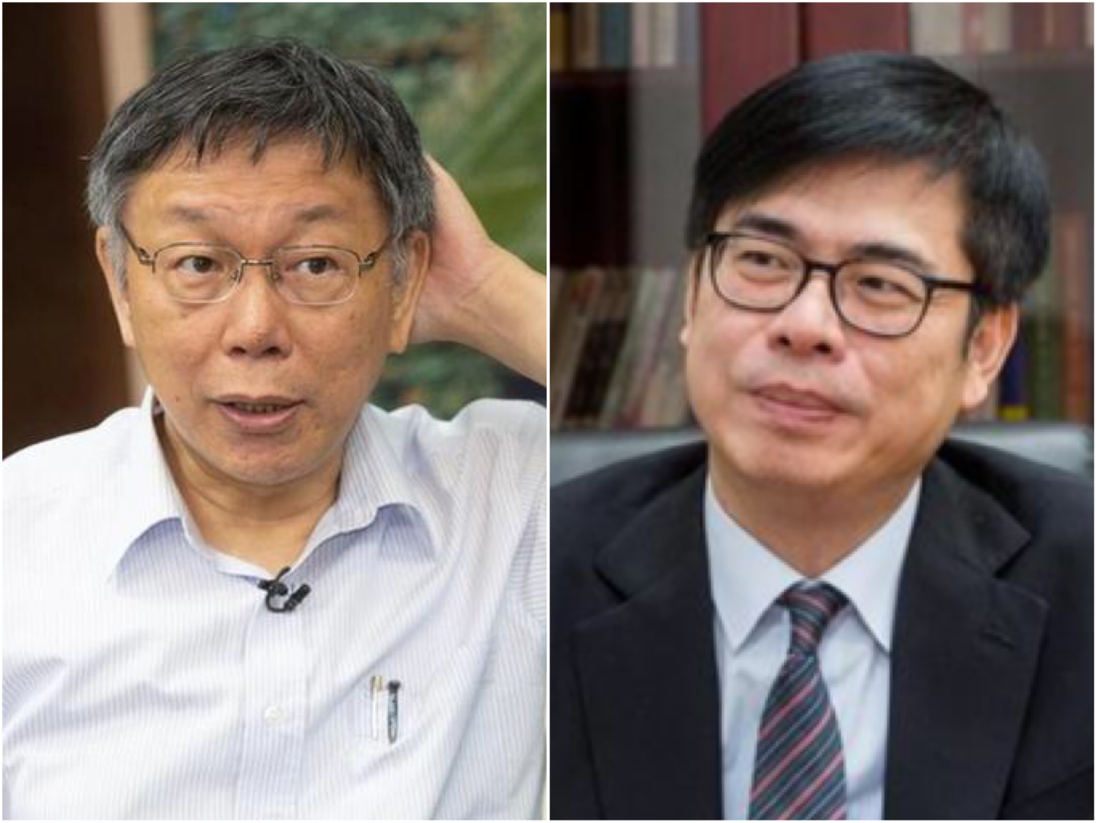 台北市長柯文哲（左）原本也有意找張硯卿入北市府任職，未料被高雄市長陳其邁（右）捷足先登。（本刊資料照）