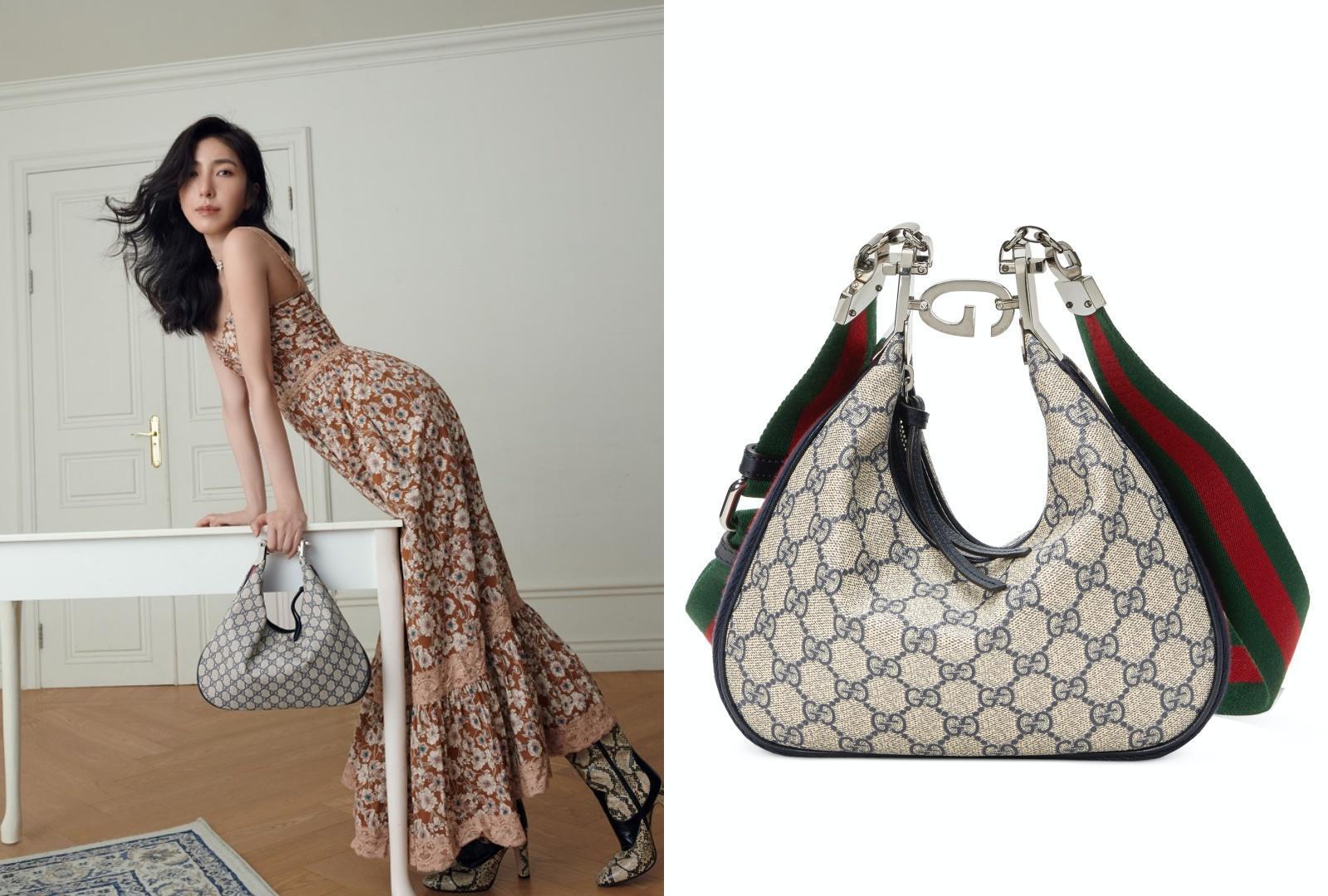 GUCCI Attaché小號藍色GG緹花肩背提包。NT$80,200(古馳提供)