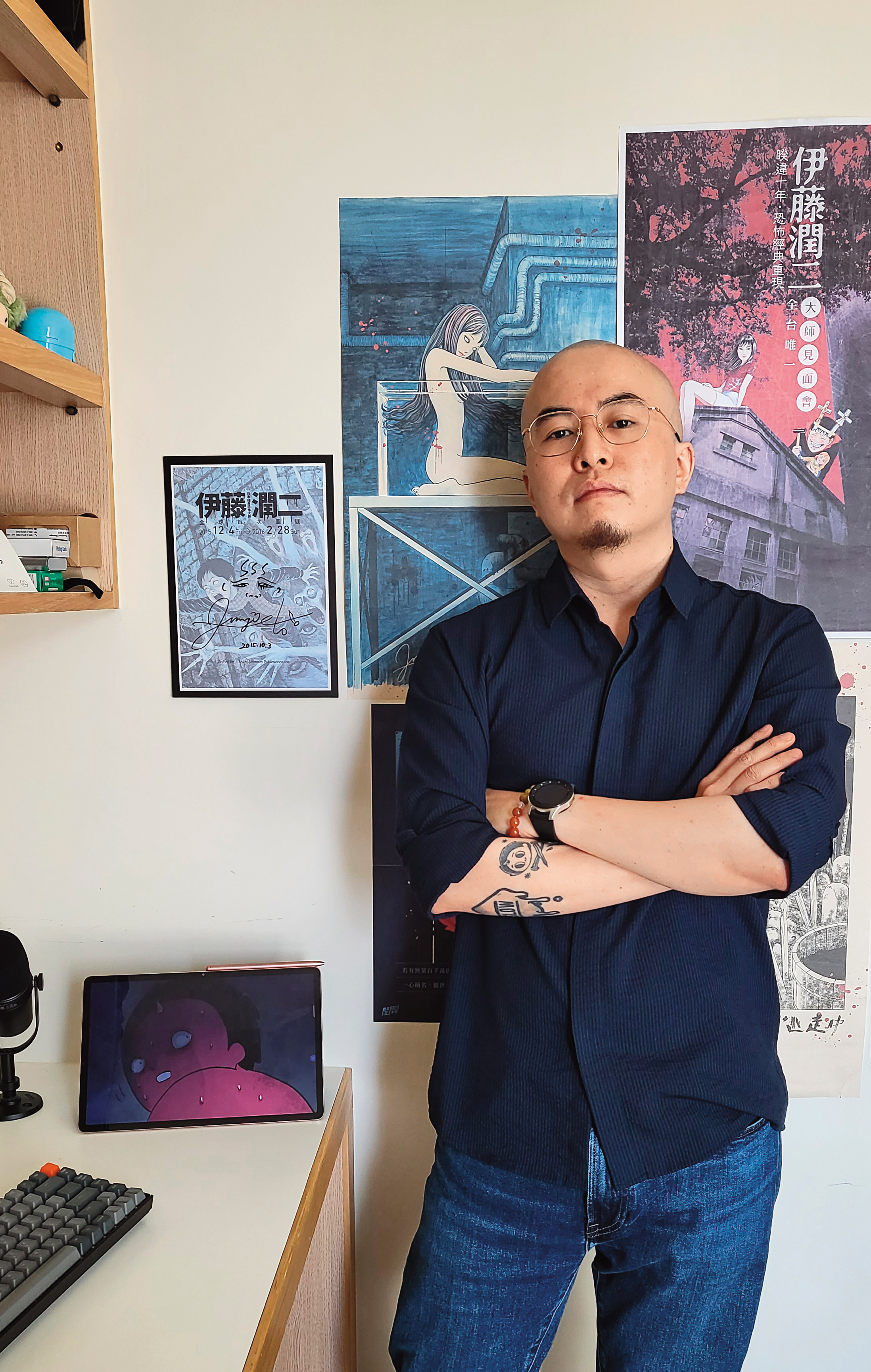 阿慢自2013年出道，以《百鬼夜行誌》（上圖）走紅近10年，是台灣短篇恐怖漫畫翹楚。（阿慢提供）