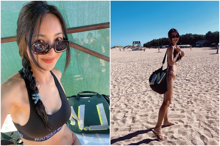 吳速玲近日帶兒子到澎湖旅行，大讚澎湖對她來說是「天堂等級的美景」。（翻攝自媽咪速玲臉書）