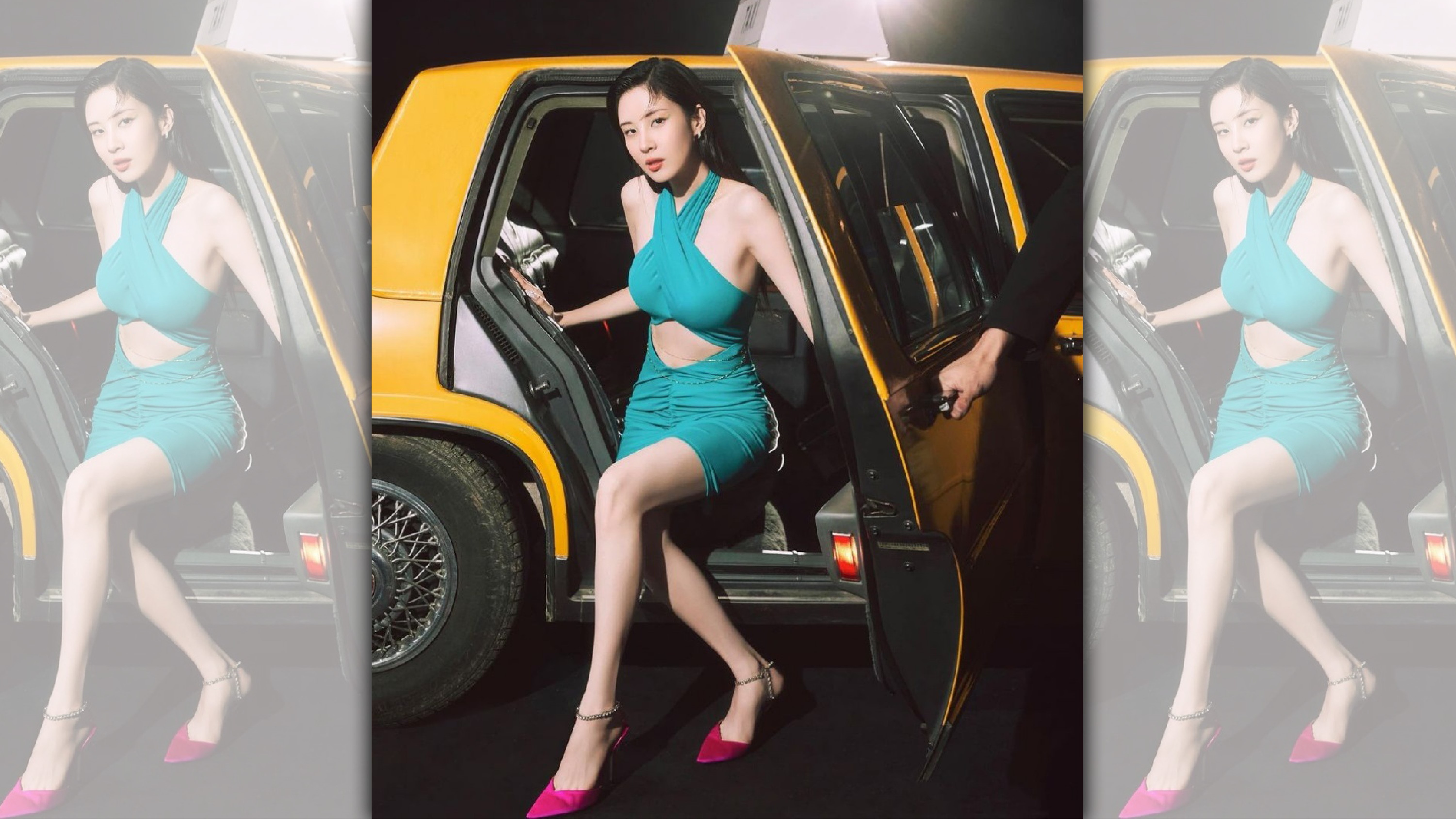 徐玄的性感，在出道15週年的視覺照片上看得令人噴鼻血，腳上的JIMMY CHOO SAEDA高跟鞋更增添魅力。（藍鐘提供）