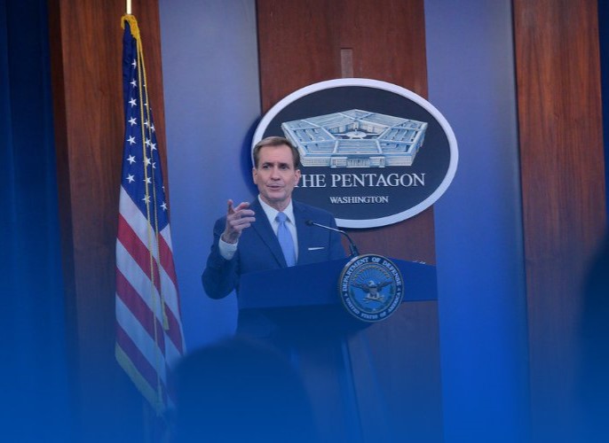 柯比回應，「（我們）未見到關於台灣方面任何具體、明確的不利跡象」，白宮不願對她將前往台灣的報導發表評論。 （翻攝自推特＠PentagonPresSec）