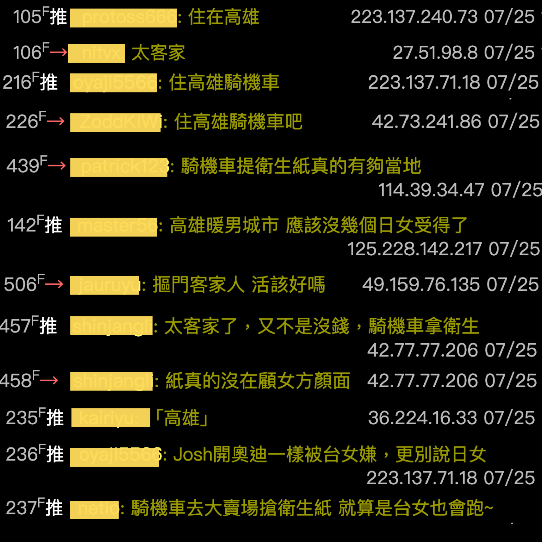 PTT網友提問「江宏傑走錯了哪一步」?有人怪罪是因為「住高雄、騎機車」。(翻攝自PTT論壇)