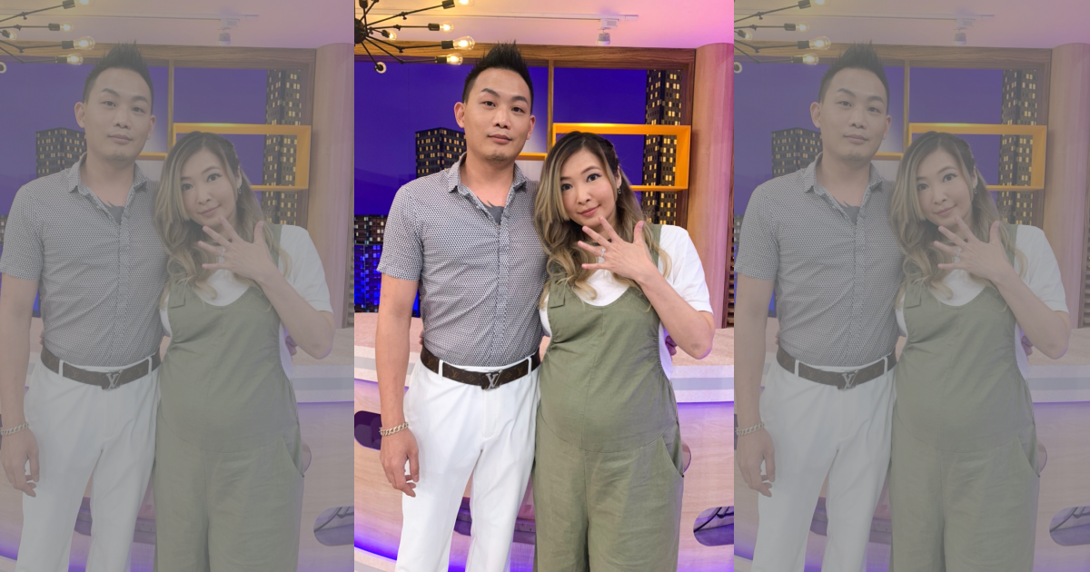 Makiyo(右)與老公小金上節目錄影。(衛視中文台提供)