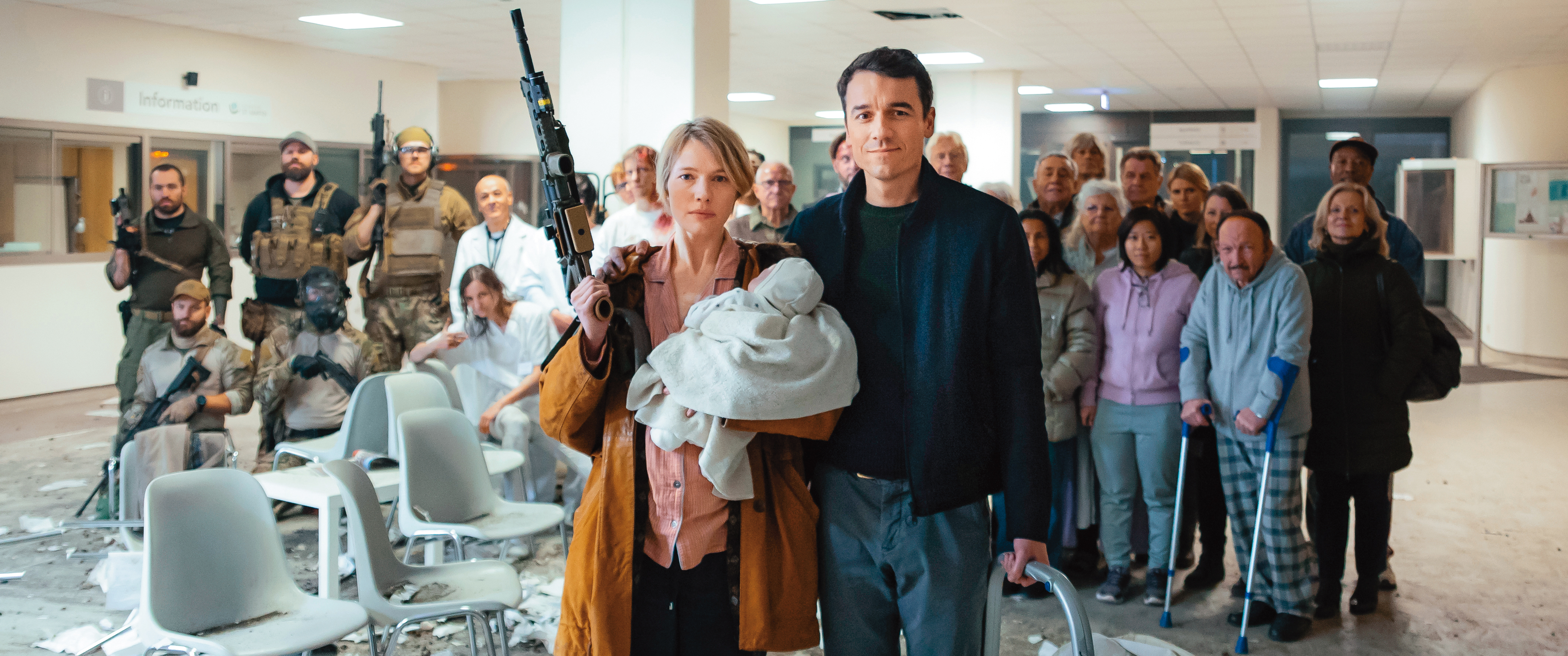 女主角從生產完到出院，醫院化身成戰場，一路上槍林彈雨把新手媽媽的忐忑不安表露無遺。（傳影互動）