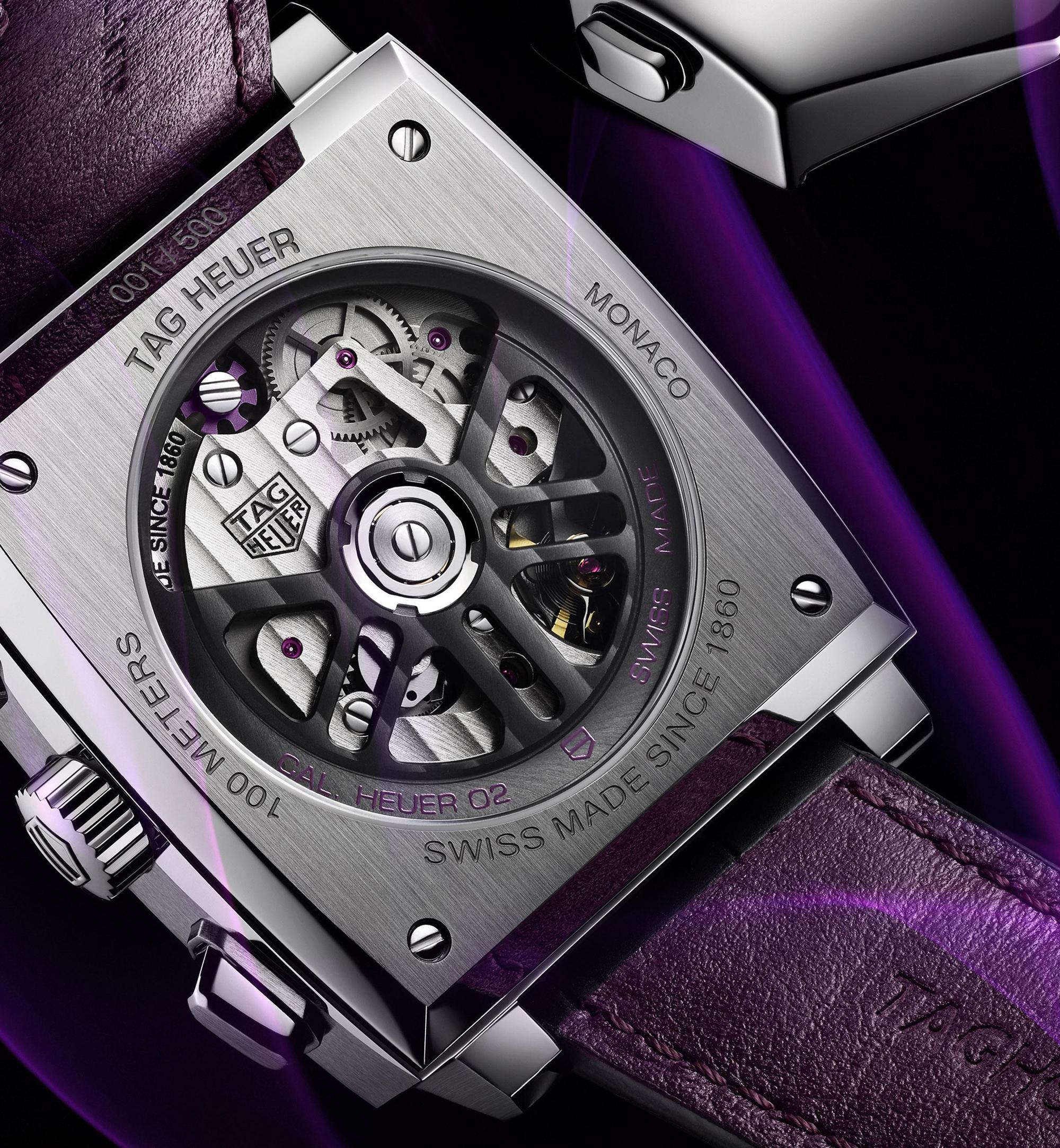 Monaco系列採用Heuer 02自動上鍊機芯,動力儲存80小時。