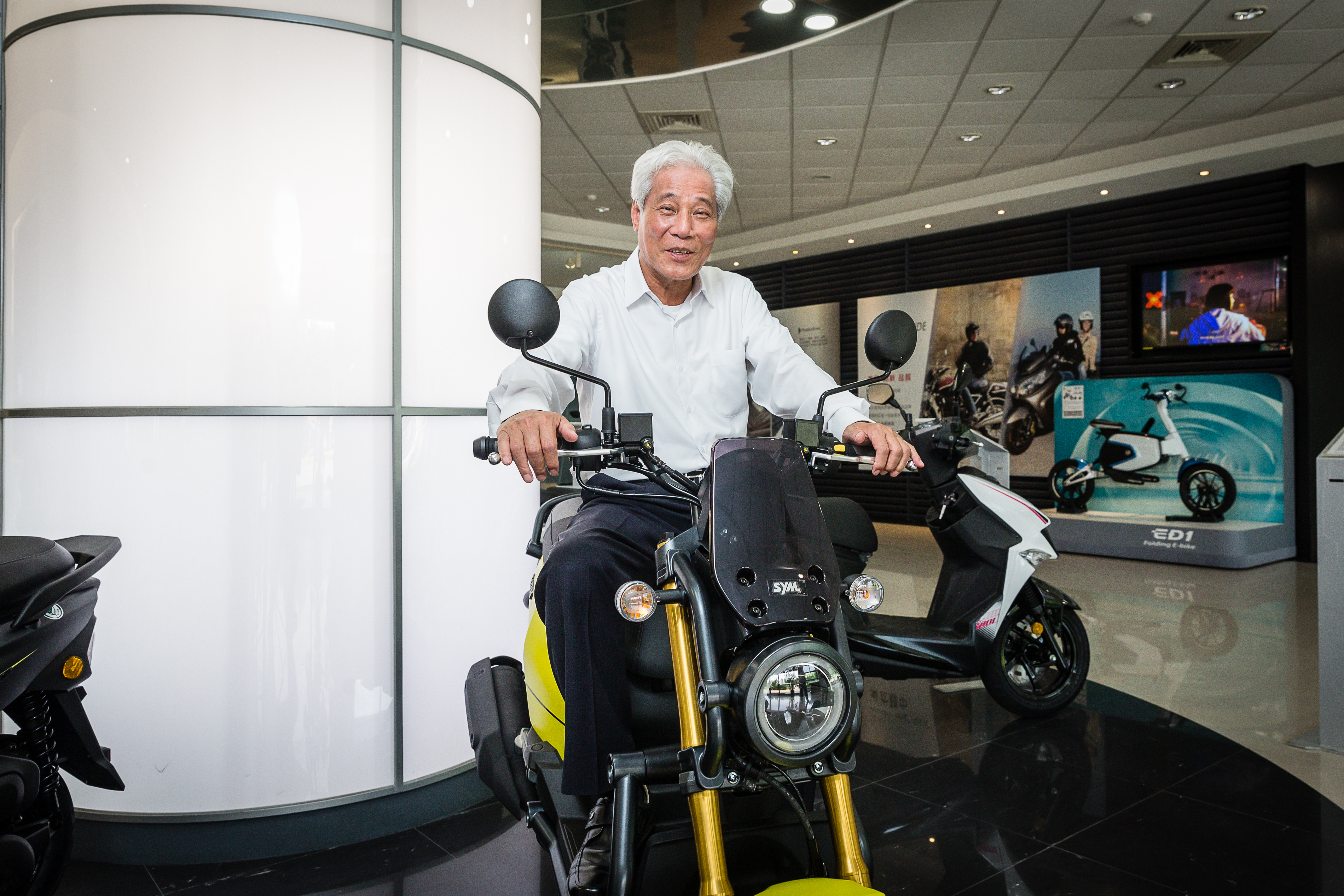 吳清源以燃油機車練兵，強調手中握有鋁電池關鍵技術，助攻三陽跨足電動機車並進軍國際。