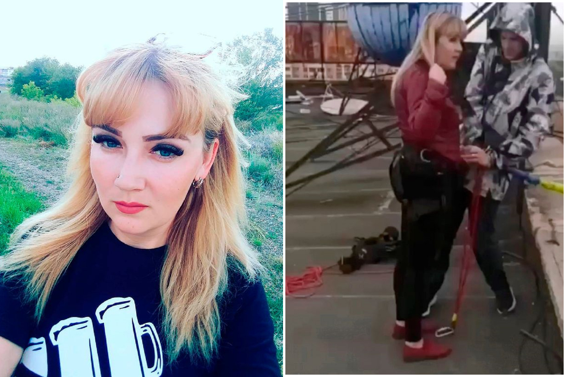 辣媽挑戰極限高空彈跳，墜地慘亡影片曝光！教練慫恿害死她被判刑。（翻自《每日郵報》）