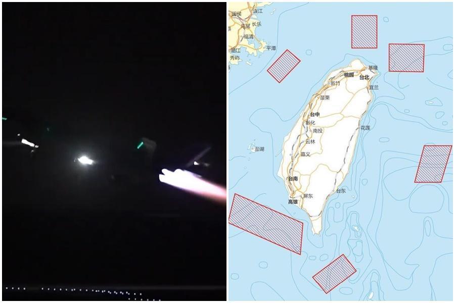 共軍隨即宣布明起連續3天將在台灣周邊6個海域進行軍演,今日凌晨已有戰機升空。(翻攝自新華網、YT)