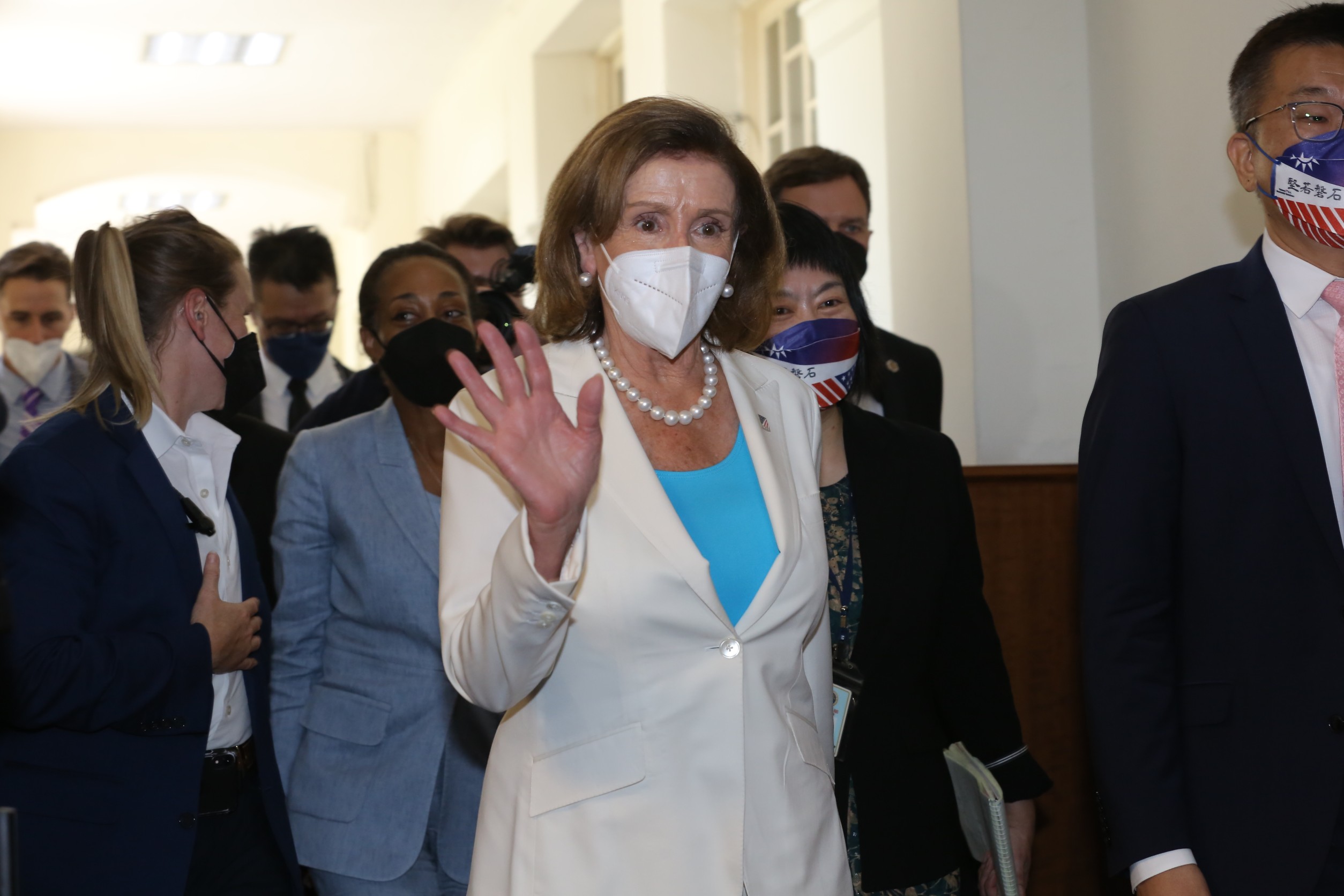 美國眾議院議長裴洛西今天早上與台積電董事長劉德音進行視訊訪問。