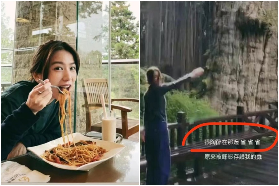 裴洛西訪台牽動小粉紅敏感神經，田馥甄吃個義大利麵就被出征，限時動態更是讓小粉紅玻璃心碎滿地。（翻攝自微博）