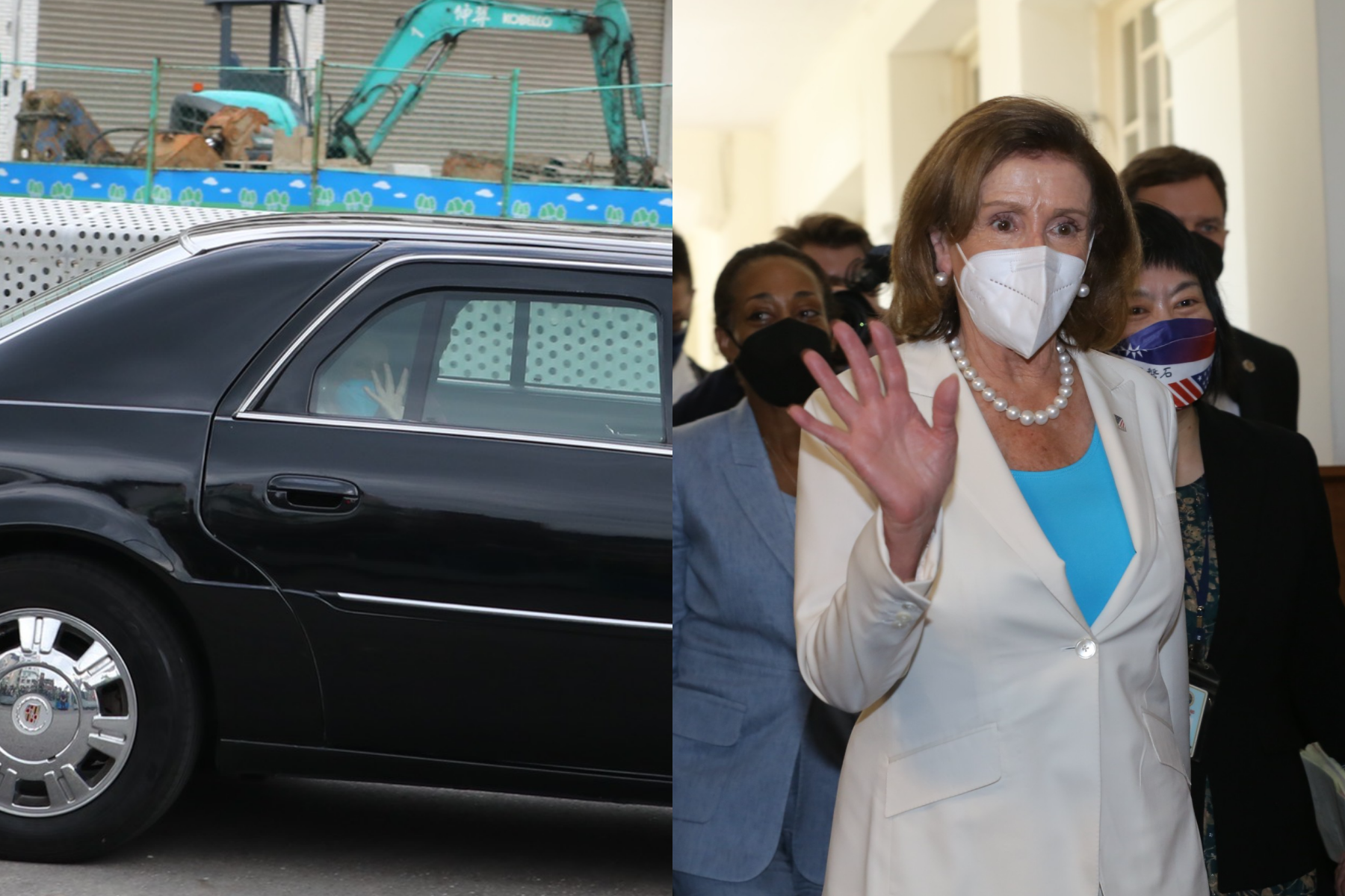 裴洛西今日行程滿滿，除了上午赴立法院與總統府，下午也前往景美國家人權博物館，並在車內親切招手。