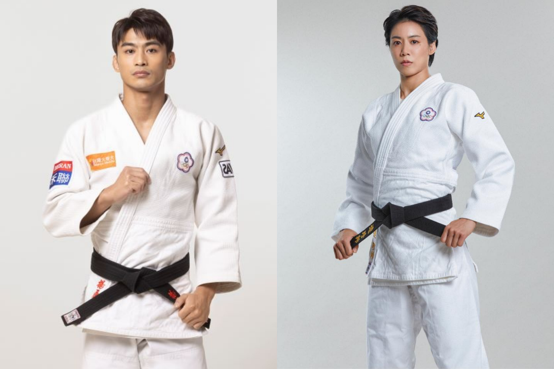 我國柔道好手楊勇緯（左）和連珍羚（右）今在哈薩克的亞洲柔道錦標賽雙奪銅牌。（翻攝自楊勇緯、連珍羚臉書）