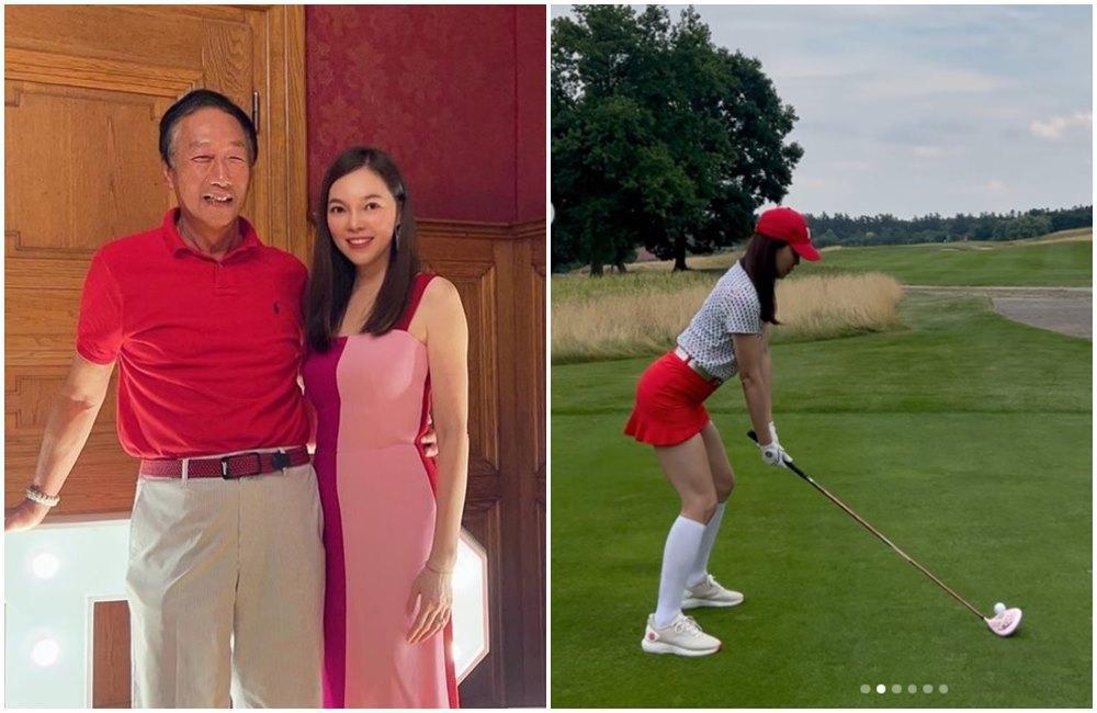 郭台銘夫人曾馨瑩曬出在捷克打小白球的照片。(翻攝曾馨瑩臉書)