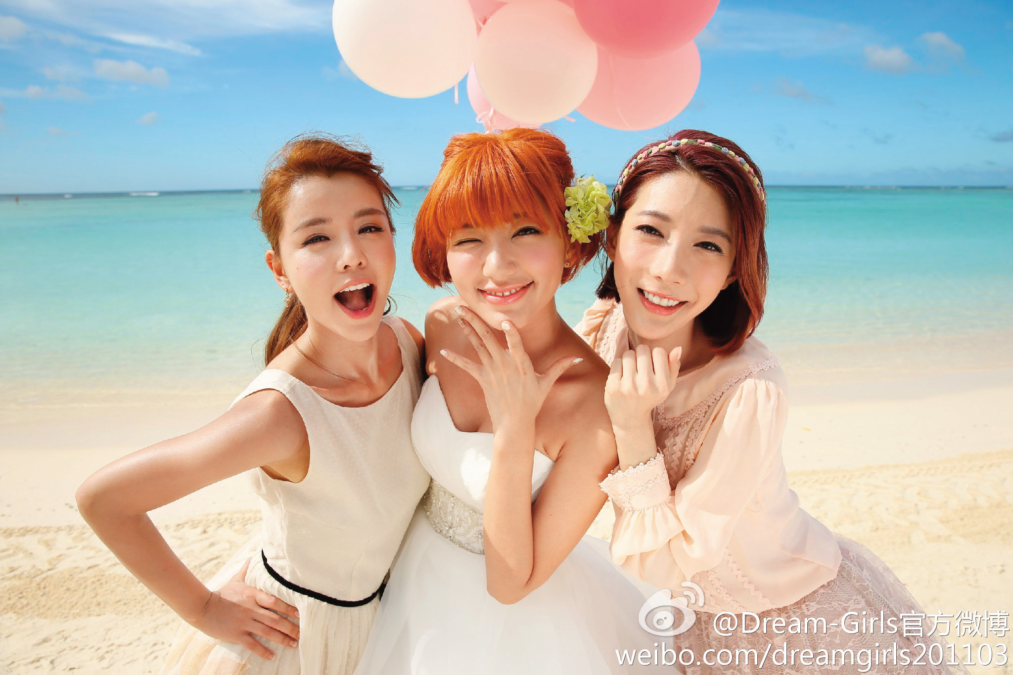李毓芬(左起)、郭雪芙和宋米秦組成的Dream Girls團體,曾經走紅一時。(翻攝自郭雪芙微博)