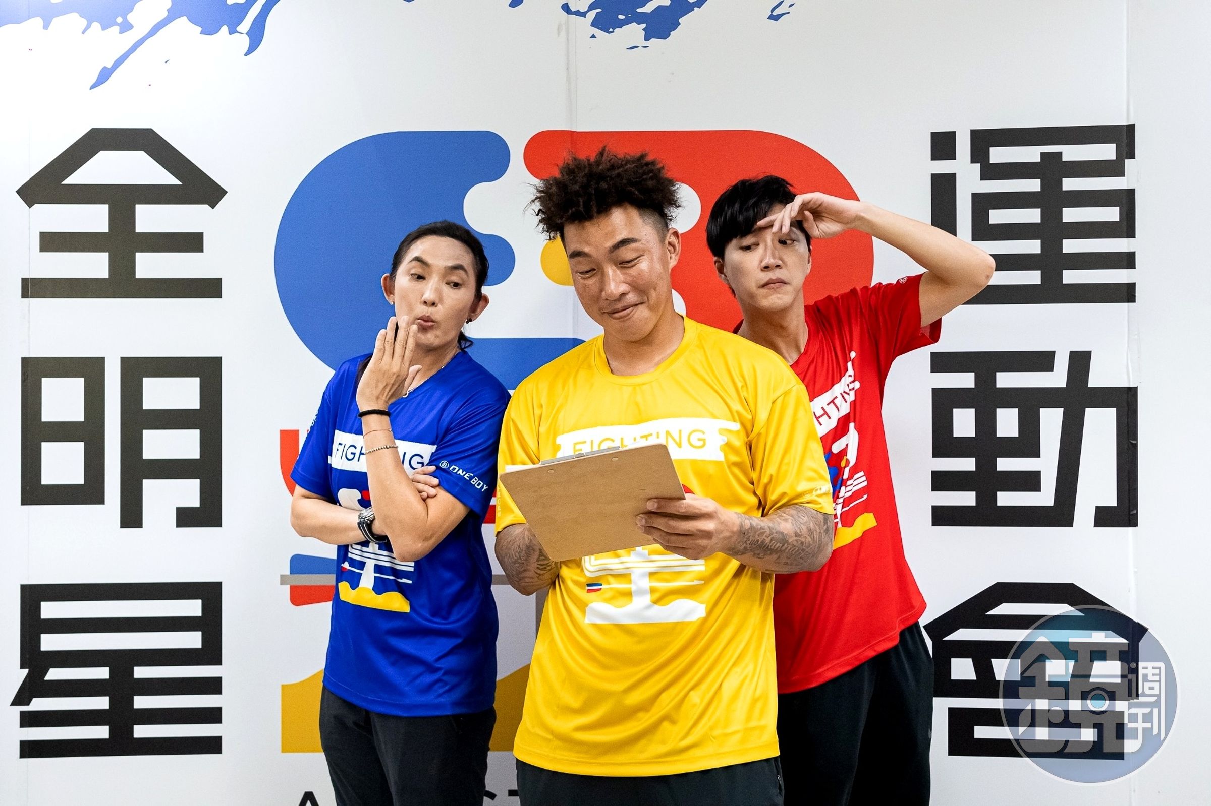 「全明星運動會」本屆運動怪物多，多人打破以往的紀錄，所以選人也讓錢薇娟、江宏傑、郭泓志三位領隊頭疼。（三立提供）