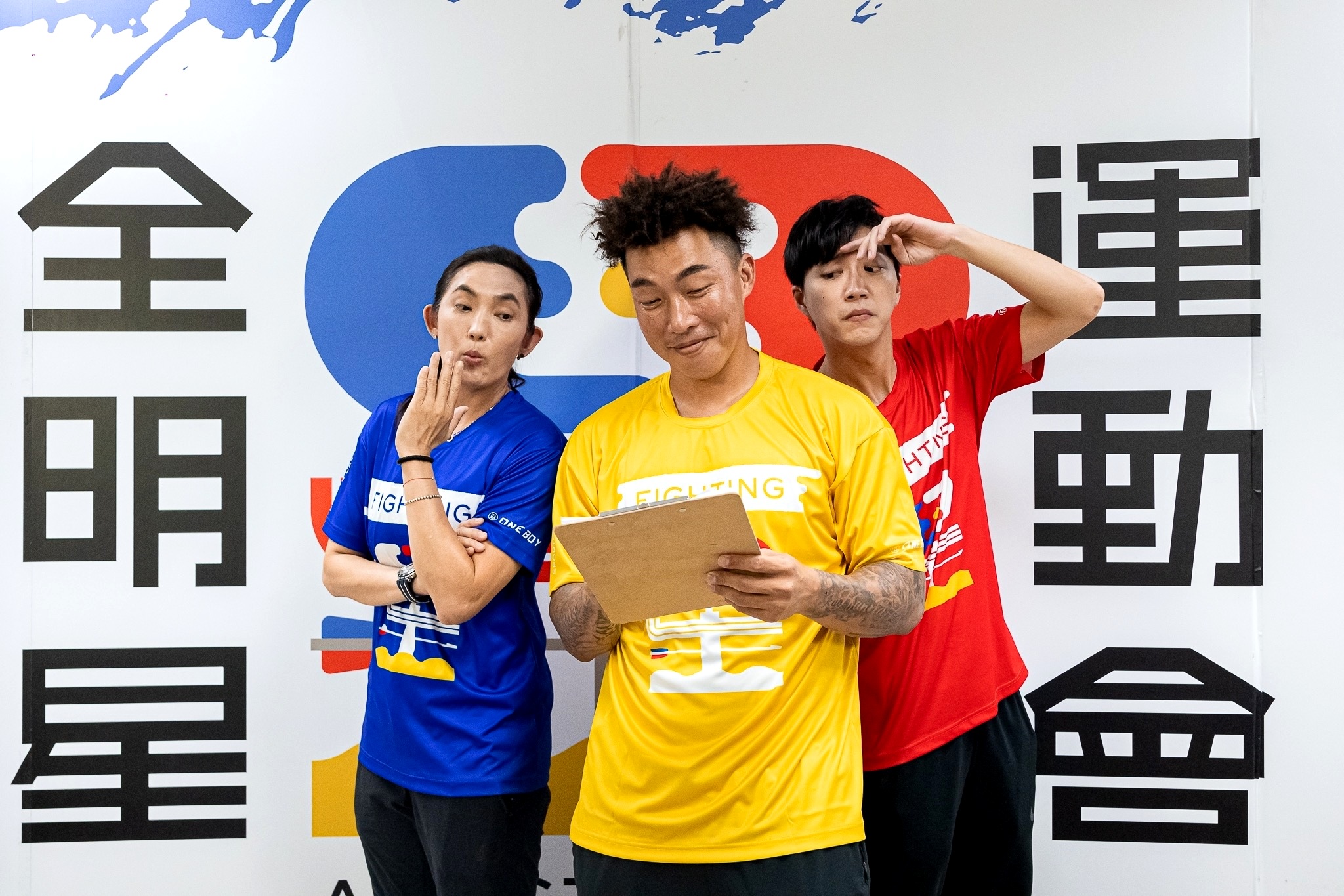 「全明星運動會」本屆運動怪物多，多人打破以往的紀錄，所以選人也讓錢薇娟、江宏傑、郭泓志三位領隊頭疼。（三立提供）