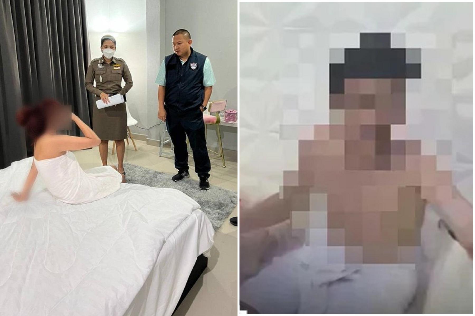 泰警闖活春宮直播，驚見中國人租豪宅專拍「性解放大軍」。（翻自《Sanook》）