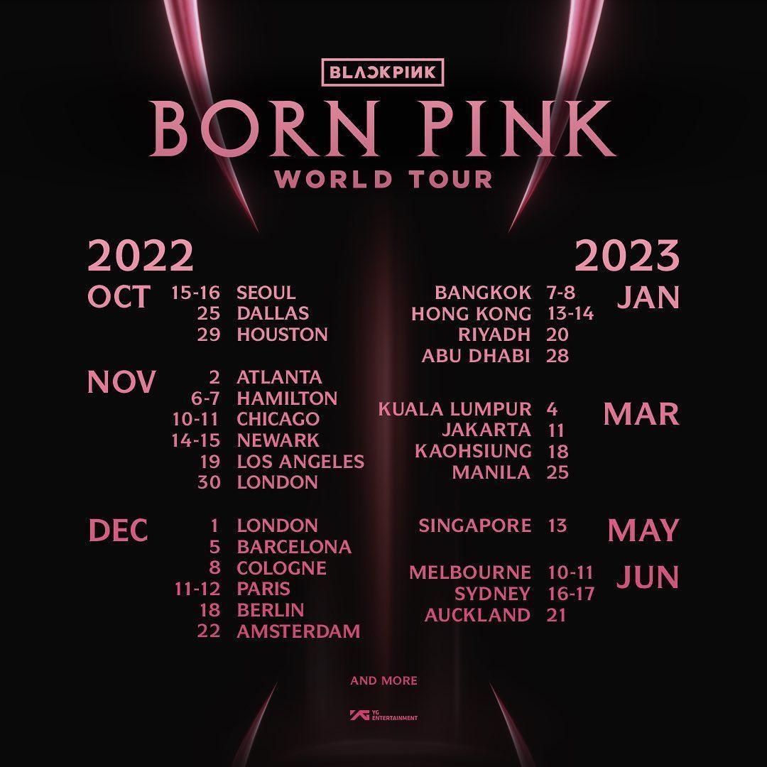 BLACKPINK「BORN PINK」世界巡迴演唱會將於明年3月18日唱到高雄。(翻攝BLACKPINK IG)