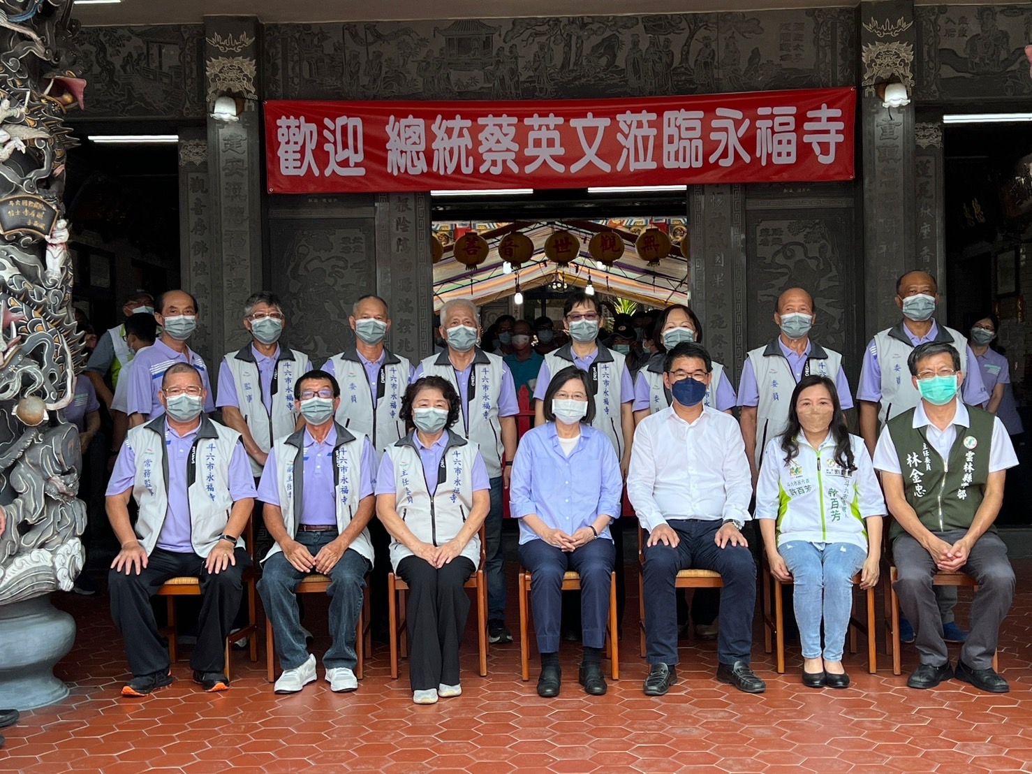 蔡英文9日由雲林縣立委劉建國陪同，視察雲林縣多項建設。（劉建國辦公室提供）