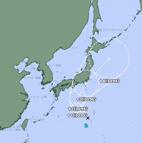 今日生成的熱帶低壓偏弱，最快會在明日形成颱風。（翻攝自日本氣象廳）