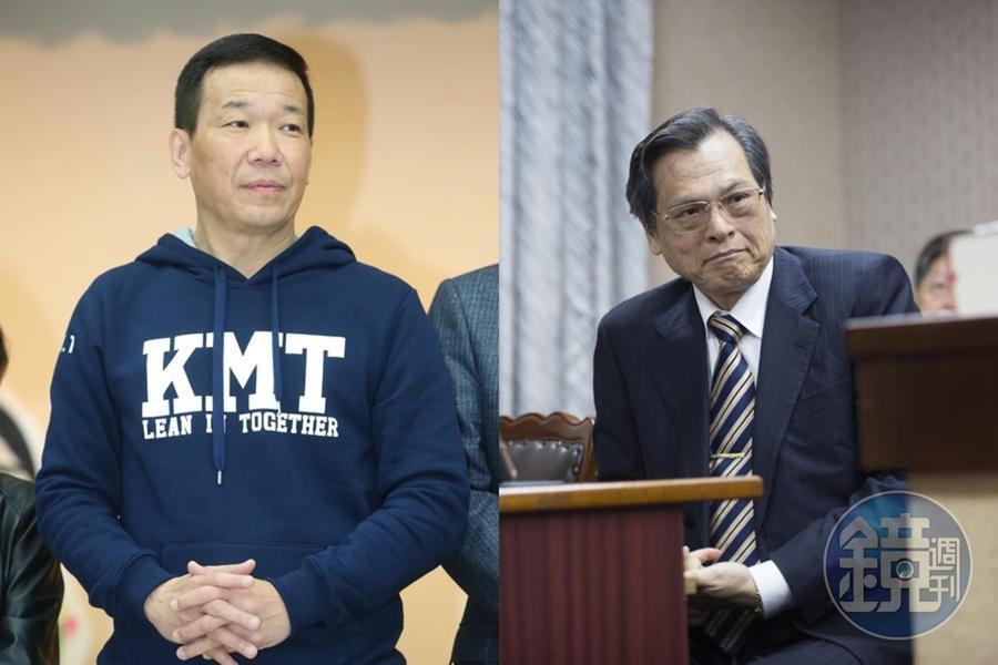 國民黨台北市議員鍾小平(左)今到監察院檢舉林智堅的指導教授陳明通(右)。(本刊資料照)