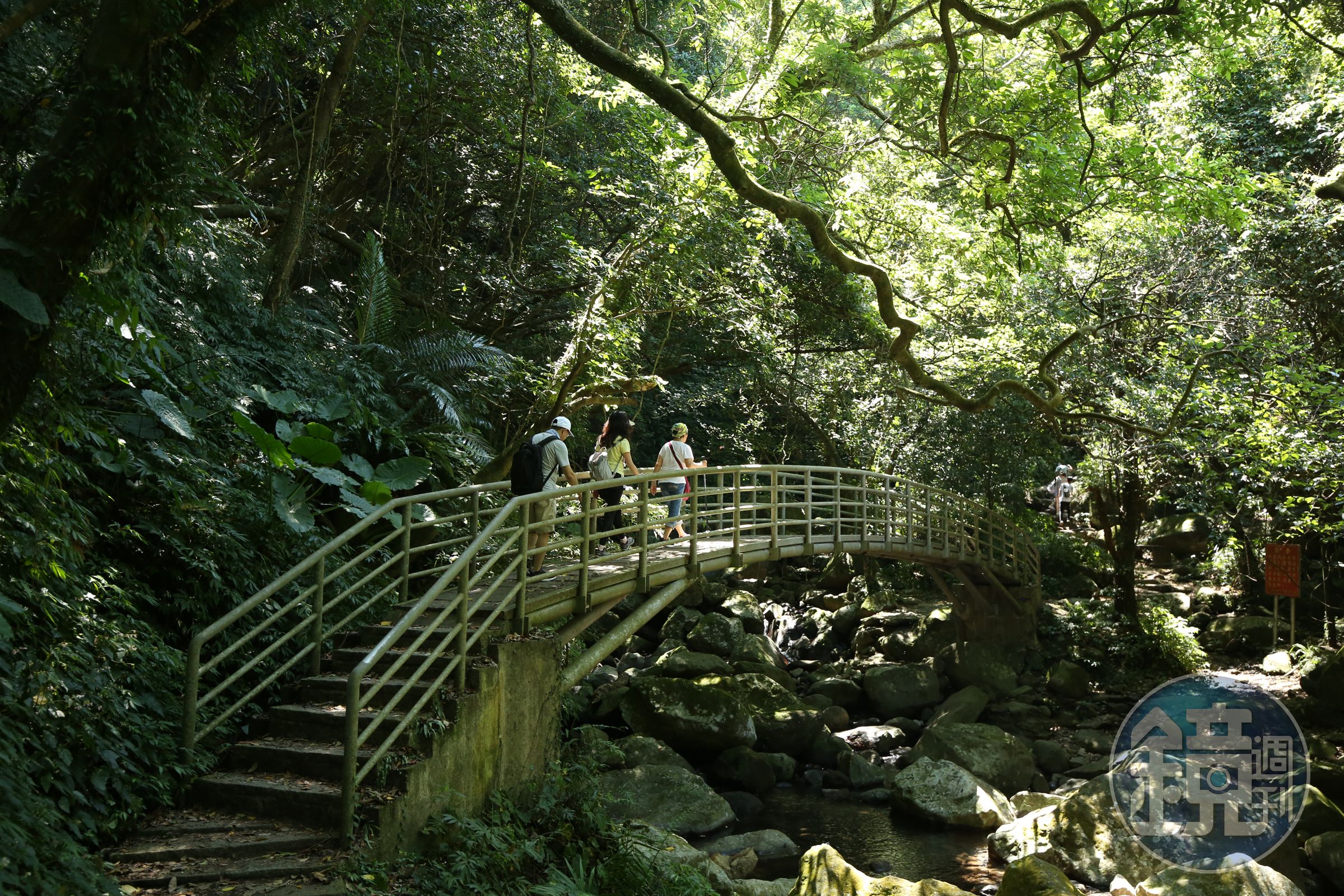 沿途行經兩座跨越老梅溪的鐵橋，鐵橋上爬滿青苔，和溪流兩旁綠蔭景致，被稱為台版的奧入瀨溪。