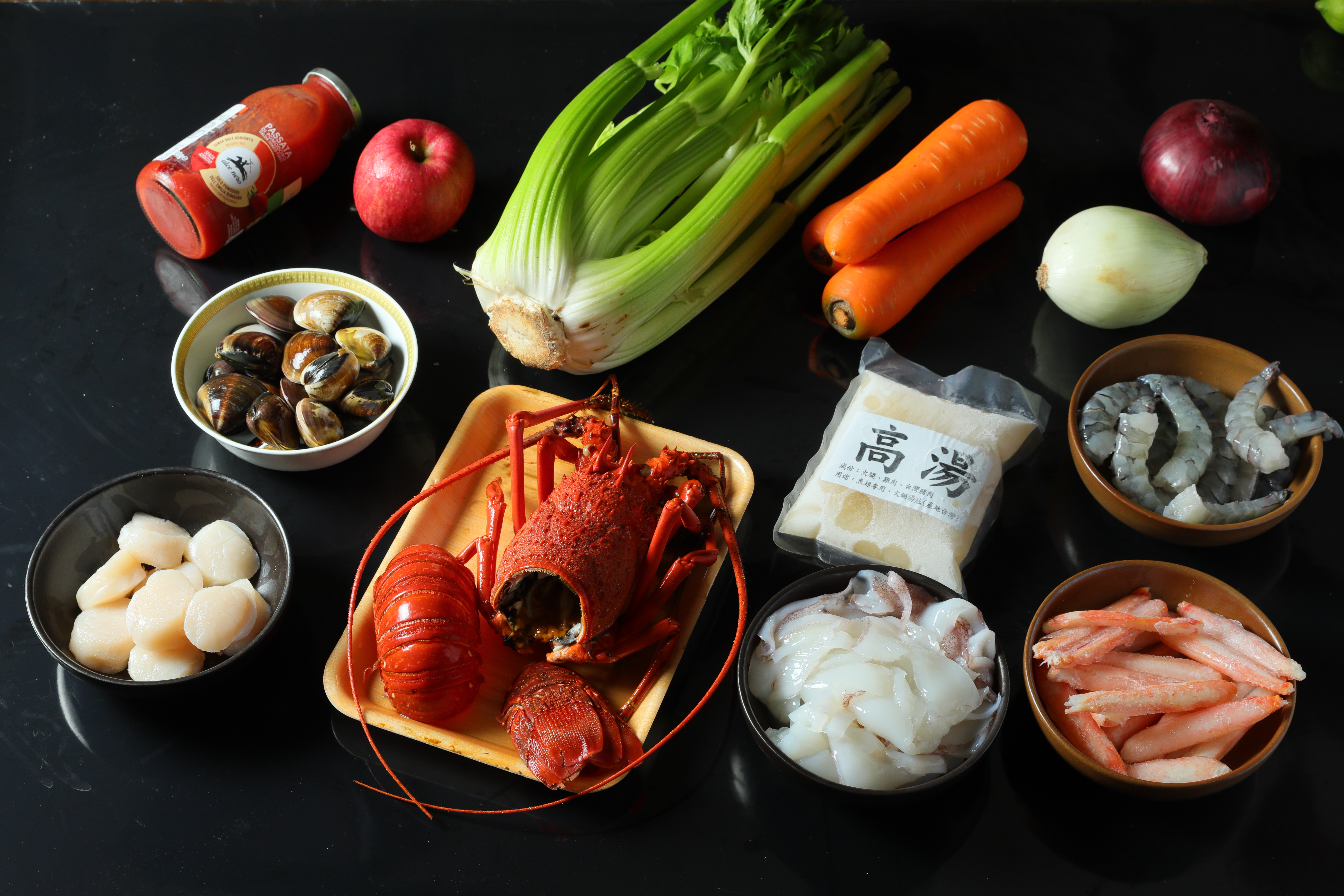 今天做「西西里海龍王湯」的所有材料。