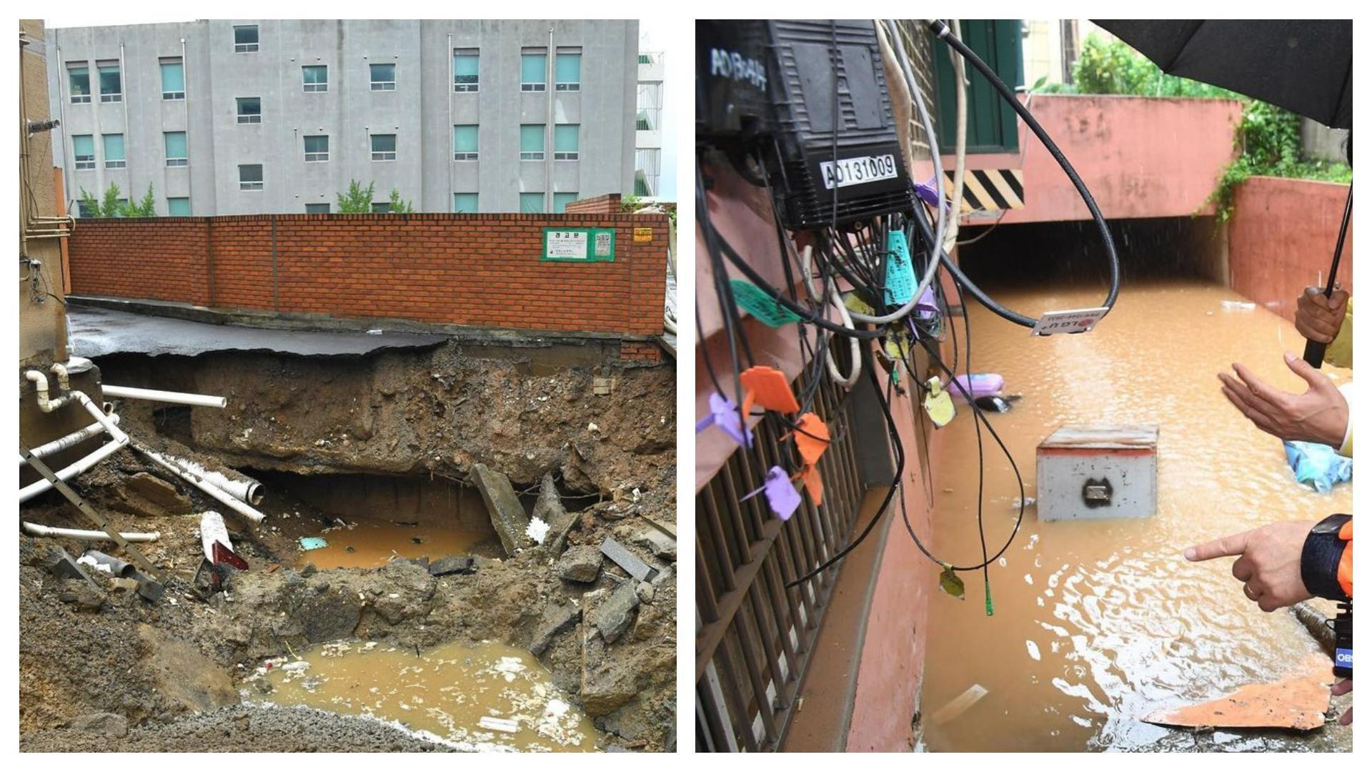 南韓首都圈8日迎來氣象廳觀測的115年以來最高降雨量，截至14日上午統計共造成14人死亡、6人失蹤、26人受傷。（翻攝自首爾市長吳世勳Instagram）