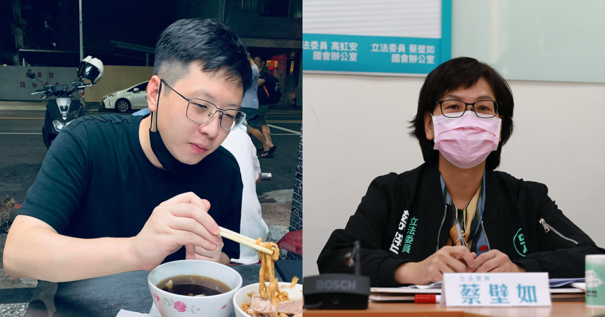 王浩宇（左）向德明科大檢舉蔡壁如（右）的碩士論文不當引用。（翻攝自王浩宇臉書、本刊資料照）