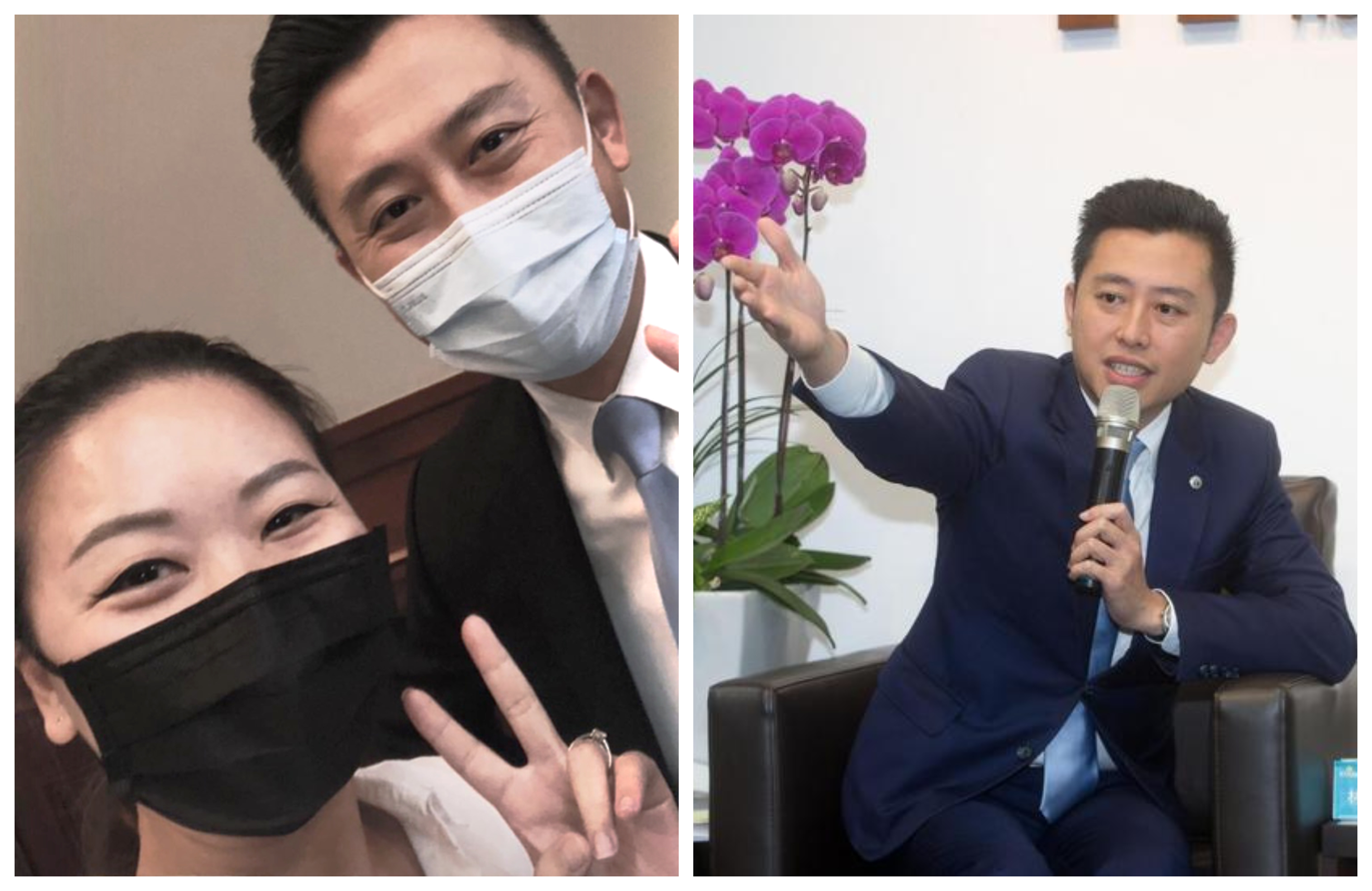 林智堅被爆論文是由女助理楊玲宜（左圖左）代筆。（翻攝楊玲宜臉書、本刊資料照）