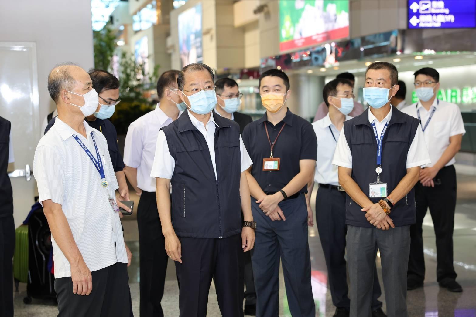 警政署長黃明昭巡視桃園國際場。（警政署提供）