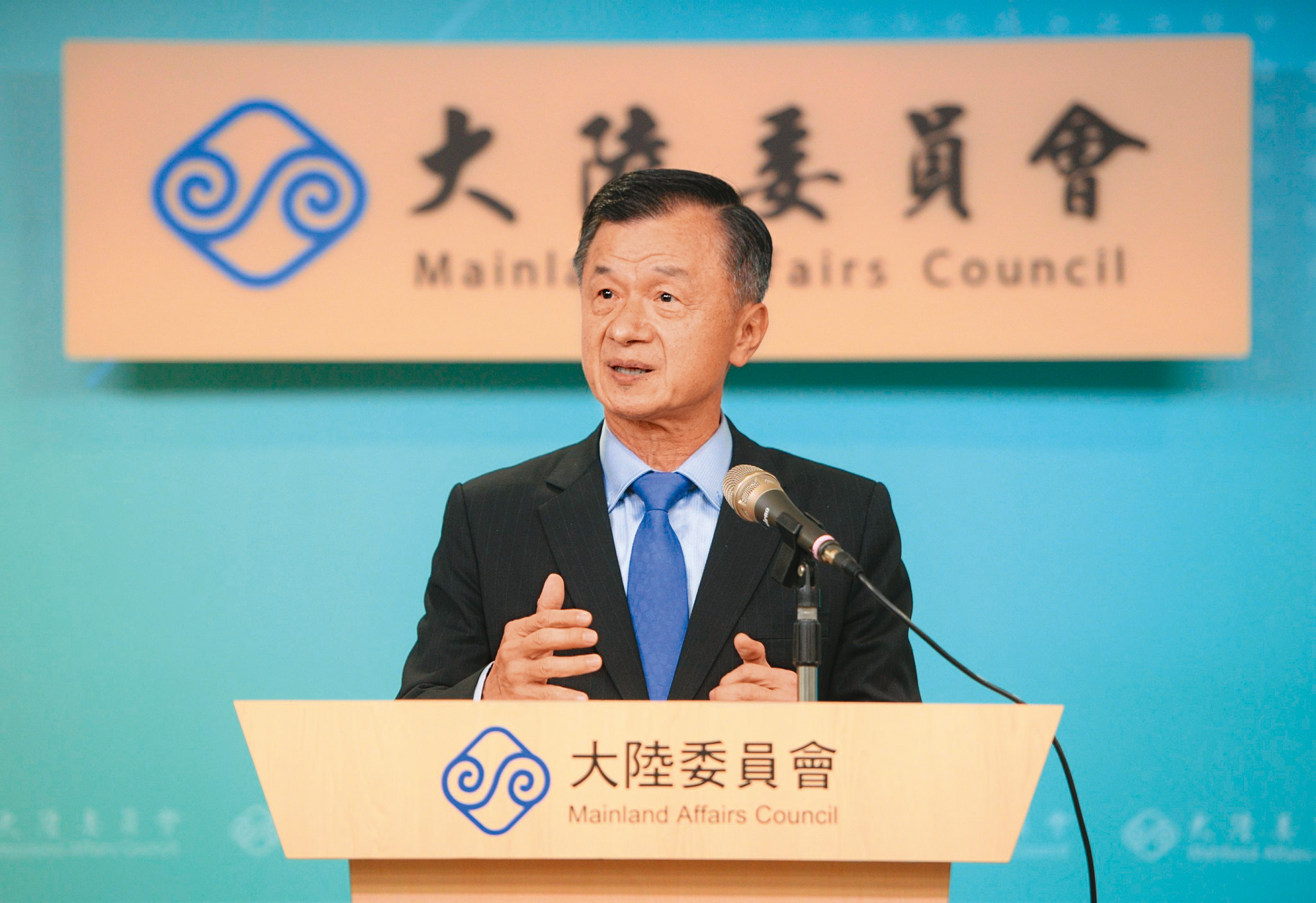 陸委會主委邱太三一度勸阻國民黨暫緩訪中。（翻攝陸委會臉書）