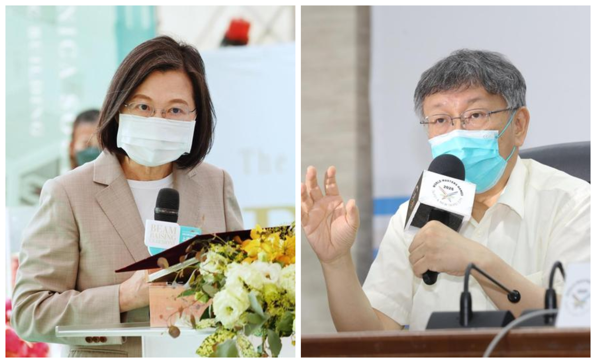 柯文哲（右圖）喊話蔡英文（左圖）正視人民生活困境。（本刊資料照）