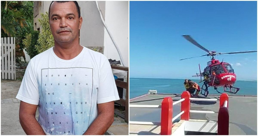 巴西一名男子被巨浪捲到海中，漂到無人島上，奇蹟生還。（翻攝Bangu Presente臉書）