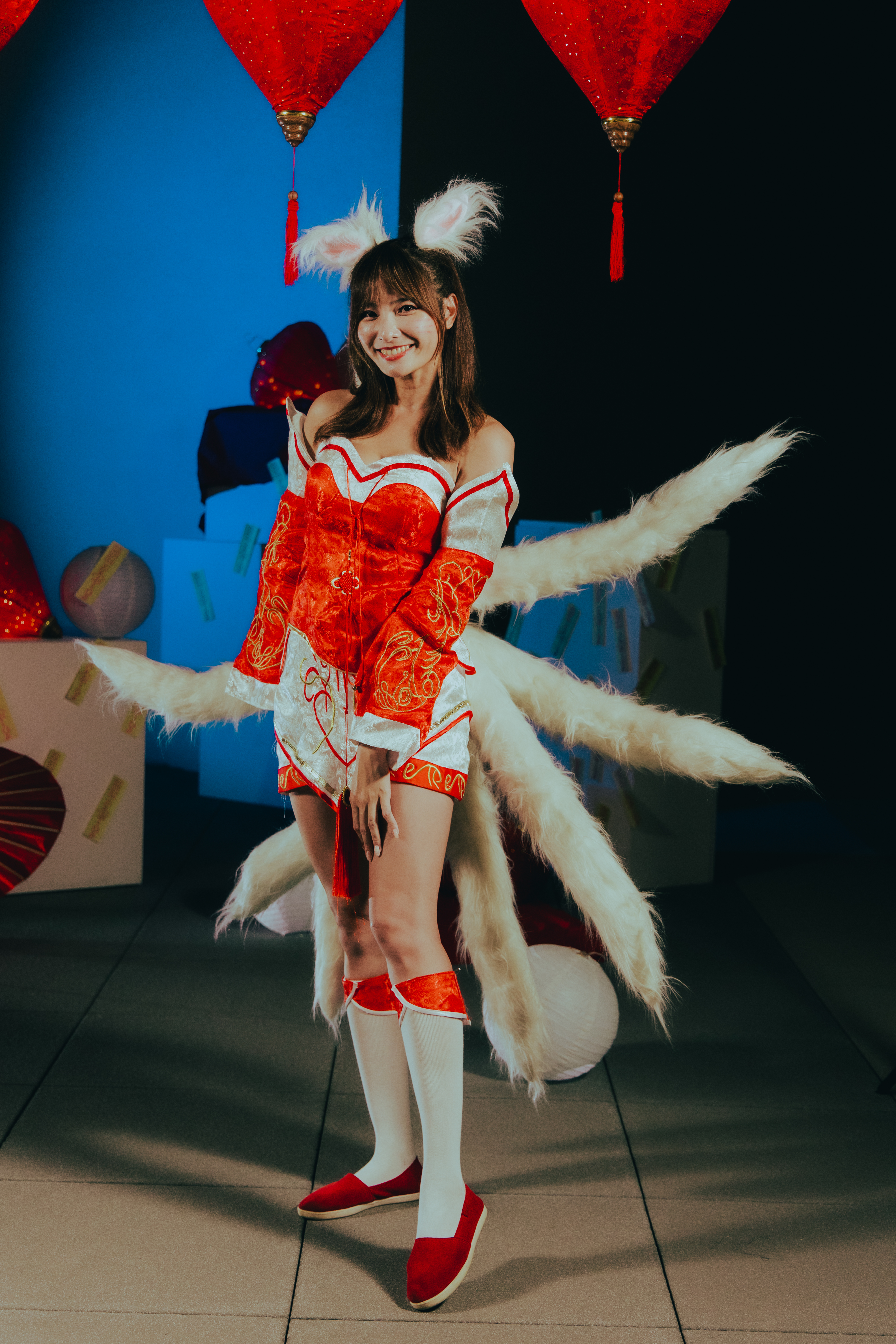 人氣LIVER林俞汝九尾狐造型用心，一直被誇可愛。（17LIVE提供）
