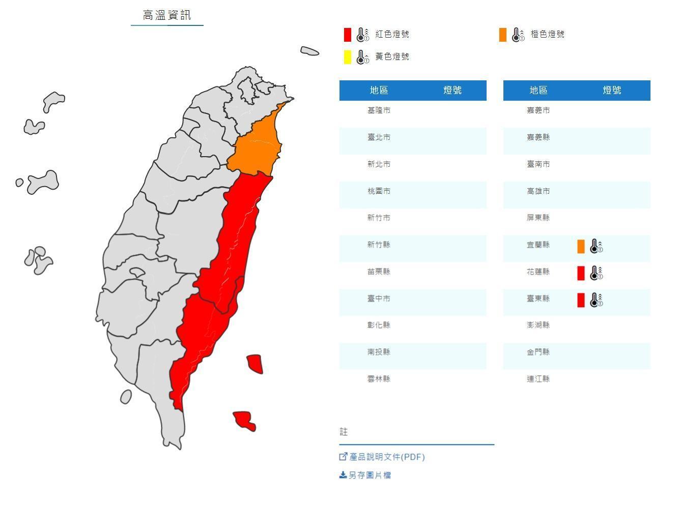 中央氣象局發布高溫資訊。(中央氣象局提供)