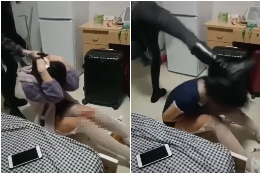 台灣年輕女子被騙到柬埔寨打工,遭到中國人施暴,畫面十分殘忍。(翻攝自推特)