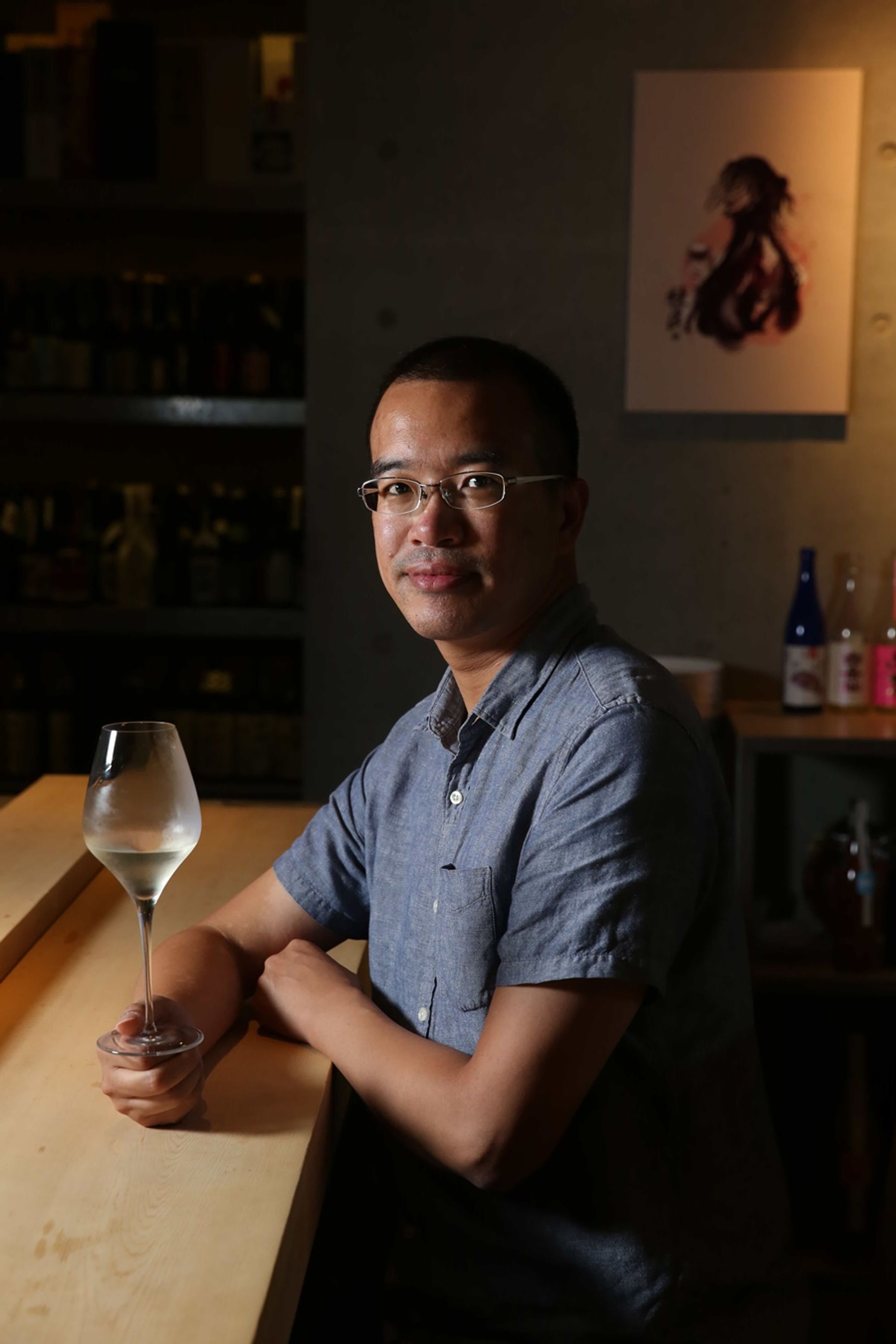 吉力酒藏的專業唎酒師葉明政，同時是台灣國際清酒協會講師。