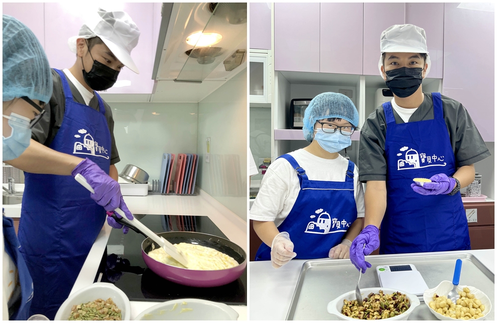 楊銘威獻愛,為公益親做甜點。(TVBS提供)