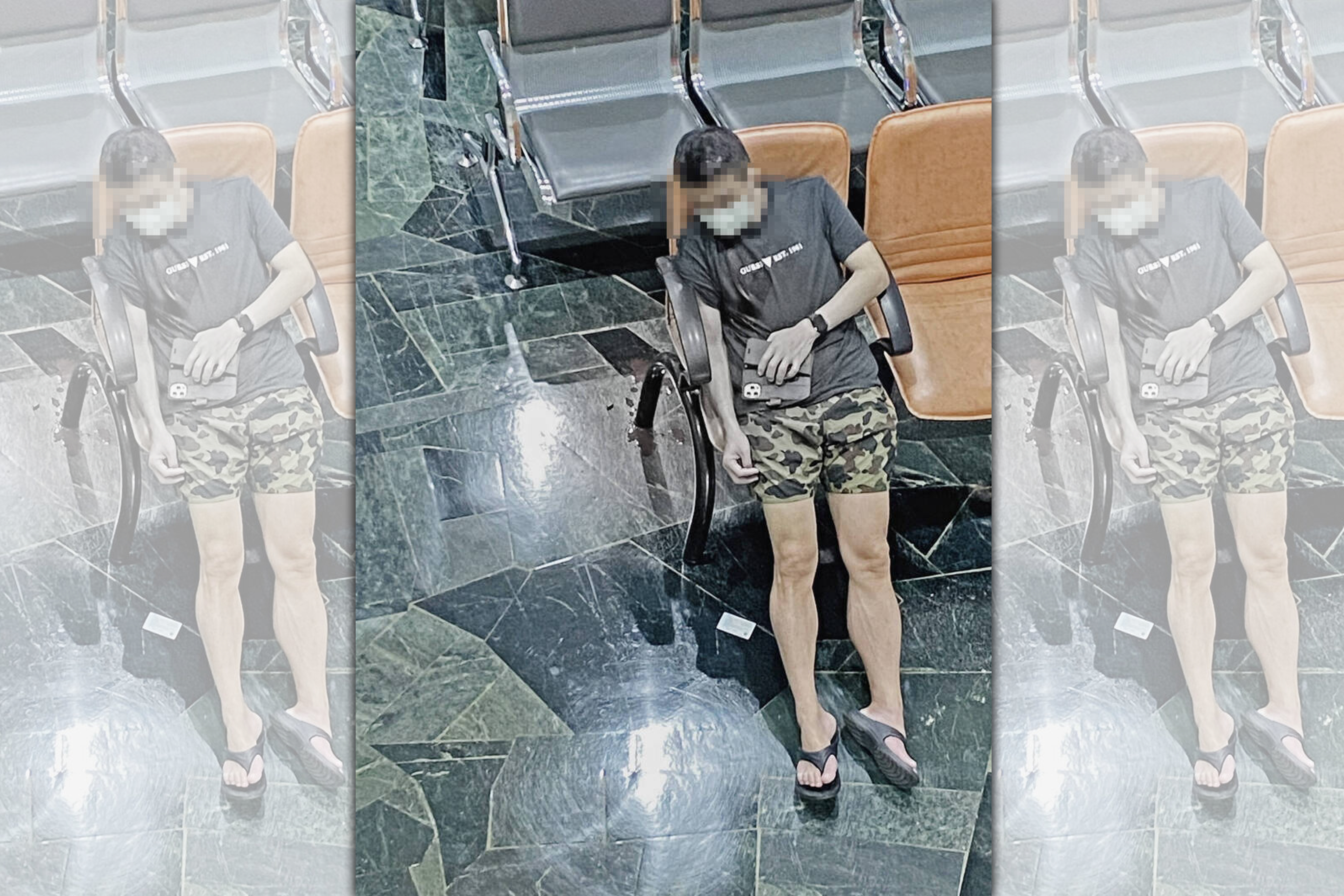 王男遭槍擊，頭部和右胸中彈，第一時間失去意識。（翻攝畫面）