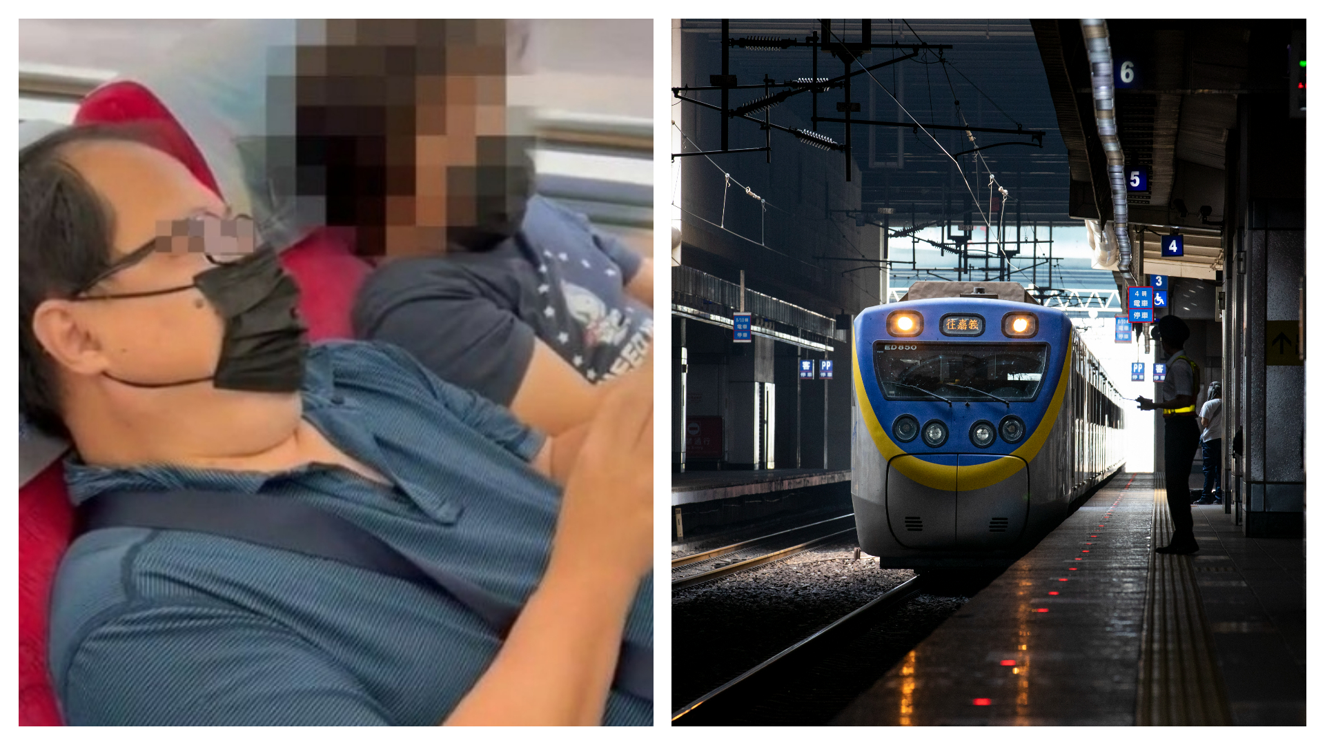 無禮男無視列車長好言相勸，台鐵表示，依規定可解除運送契約，但考量旅客帶著身心障礙的孩子。（翻攝自爆料公社官網、本刊資料照）