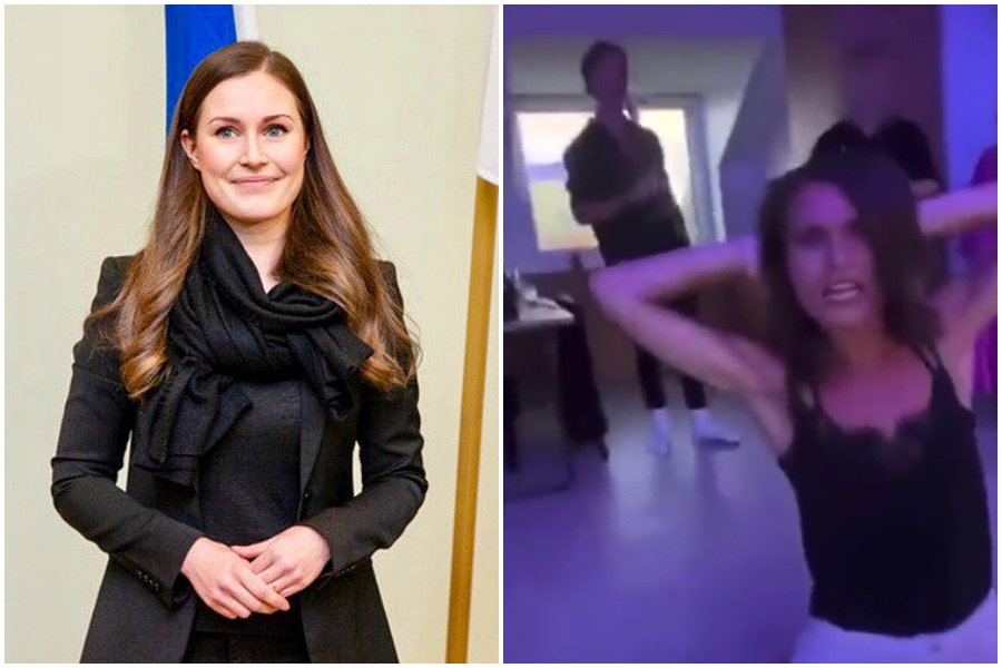 芬蘭總理馬林的派對狂歡片在網路上瘋傳。（翻攝自推特）