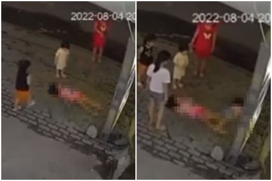 女童不慎碰到疑似漏電的燈箱，觸電往生。（翻攝自YouTube）