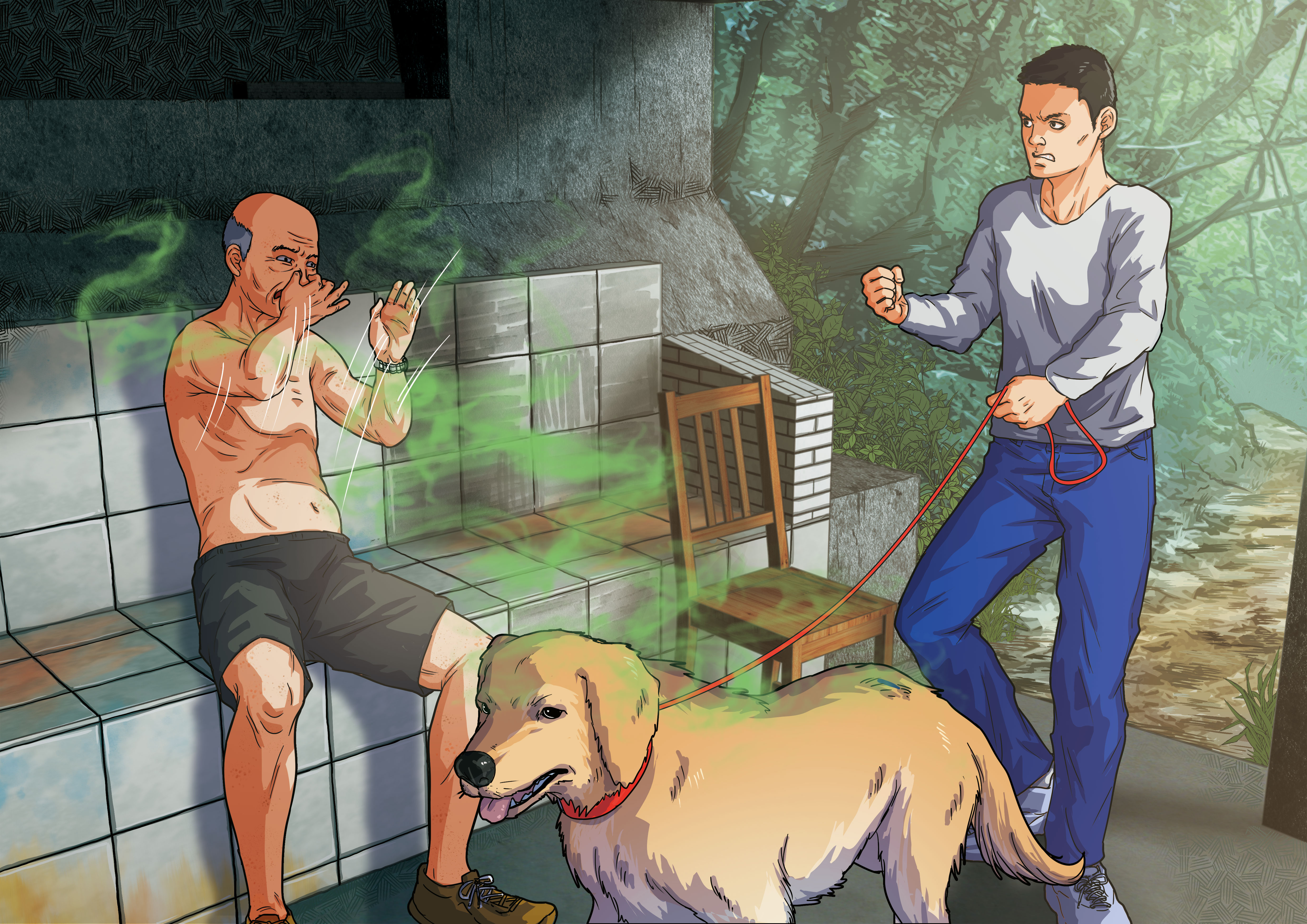 周姓少年落網後聲稱，因老翁嫌他的狗臭、有跳蚤，還拿拐杖打他，才會持刀殘忍殺害老翁。