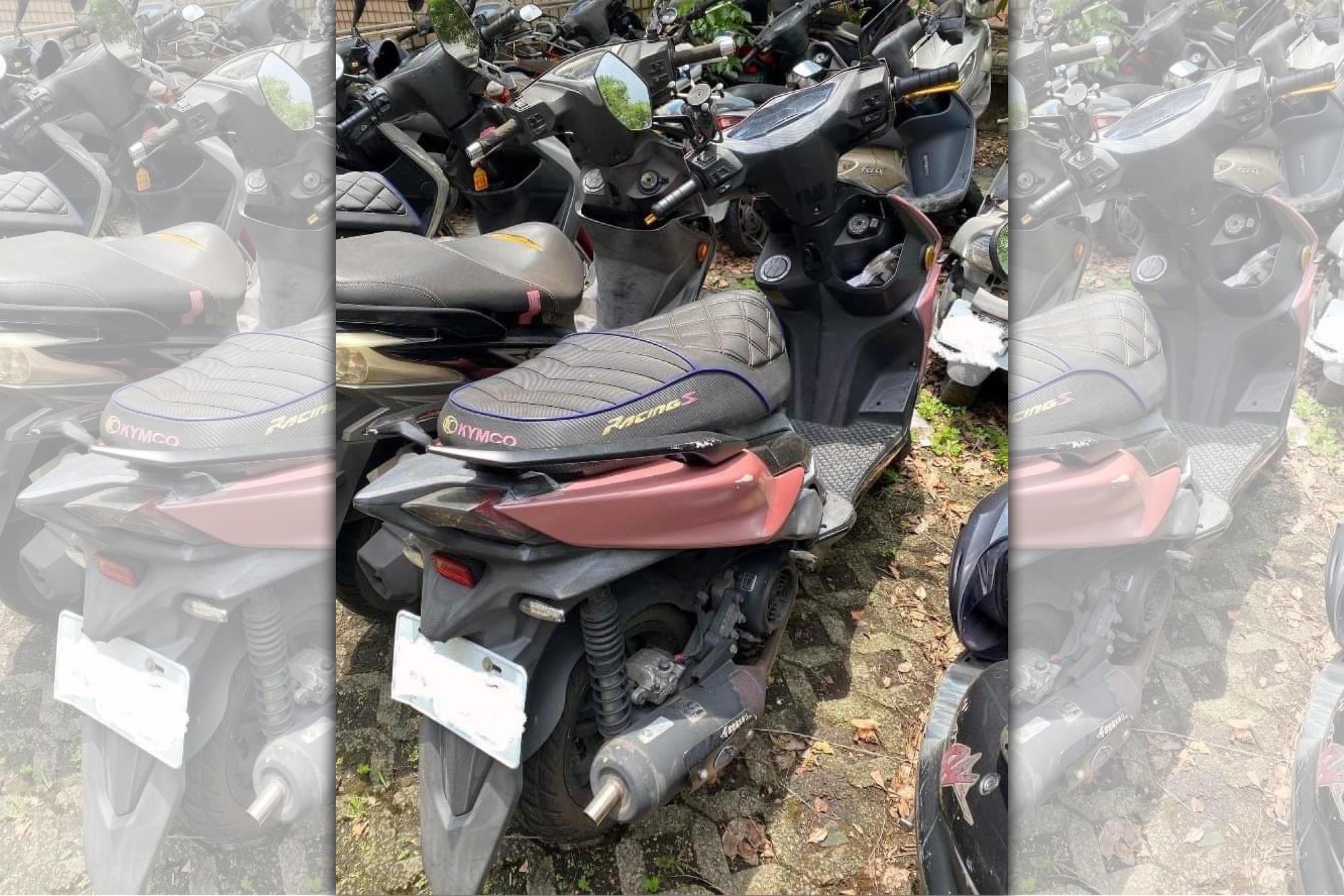 這輛粉紅色 機車因駕駛人3天內酒駕，遭連續扣車2次。（警方提供）