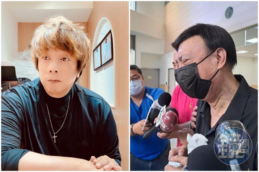 對於余天(右)愛女余苑綺病逝,曹西平(右)感到不捨,喊話余天要撐住。(左圖翻攝自曹西平的粉絲愛團,右圖讀者提供)