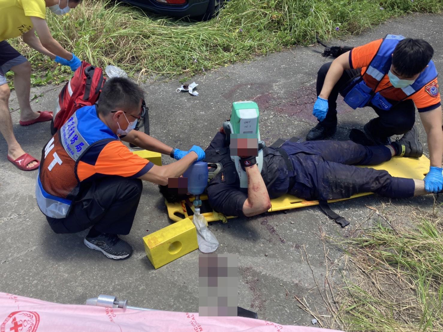台南2名員警在追捕通緝犯過程中,遭到割喉,雙雙身亡。(記者爆料網提供)