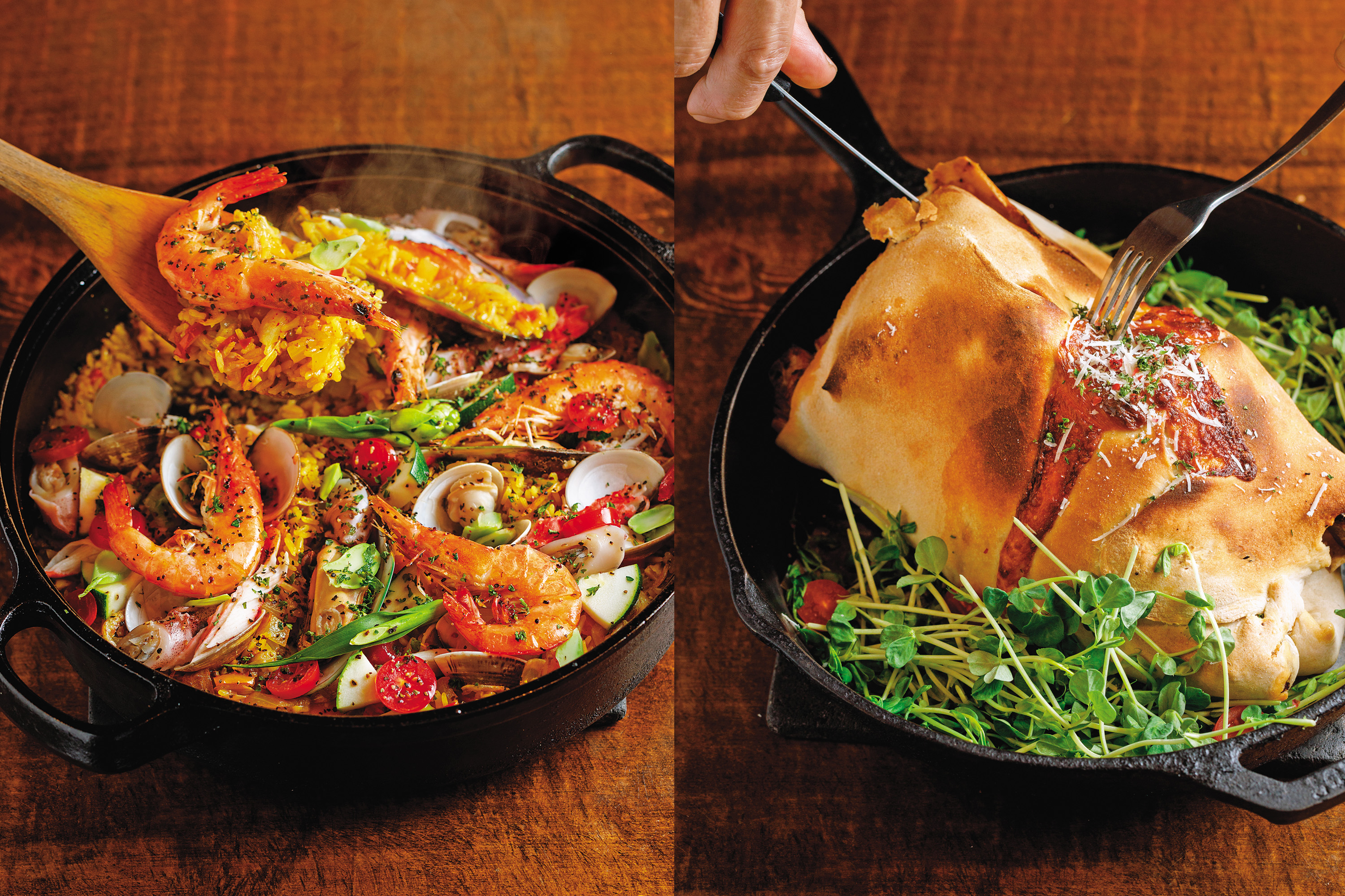 位於鶯歌火車站旁的「穎村食光」，是一間專賣家鄉味的創意料理，在這裡可以品嘗到包著披薩餅皮的烤半雞與食材澎湃的海鮮鍋巴飯。