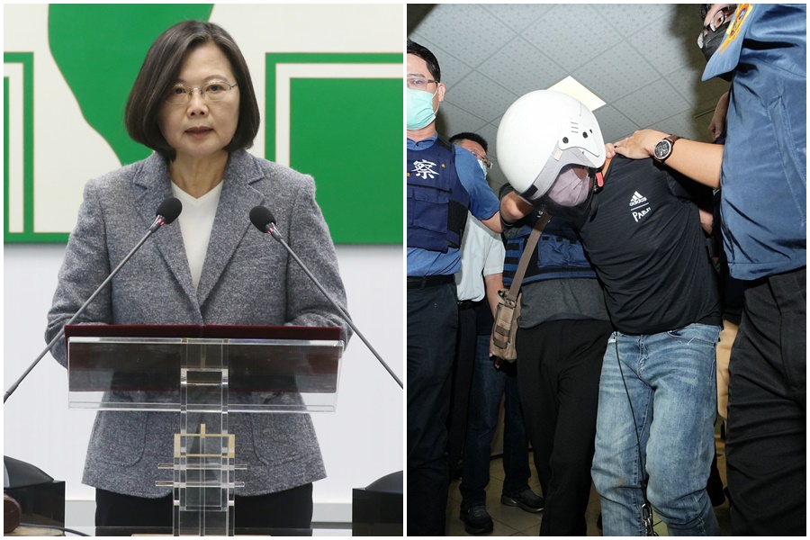 對於林嫌落網，總統蔡英文（左）發文感謝中央及地方警力。（左圖為本刊資料照）